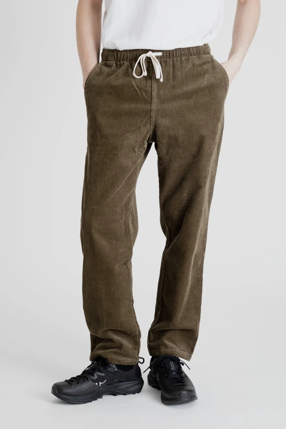 Active Corduroy Lazy Pants - Olive