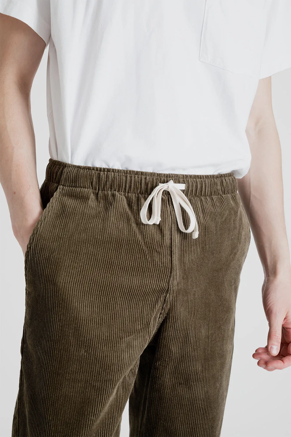 Active Corduroy Lazy Pants - Olive