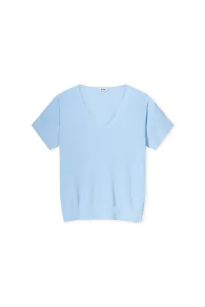 Avy Short Sleeve Sweater - Air Blue