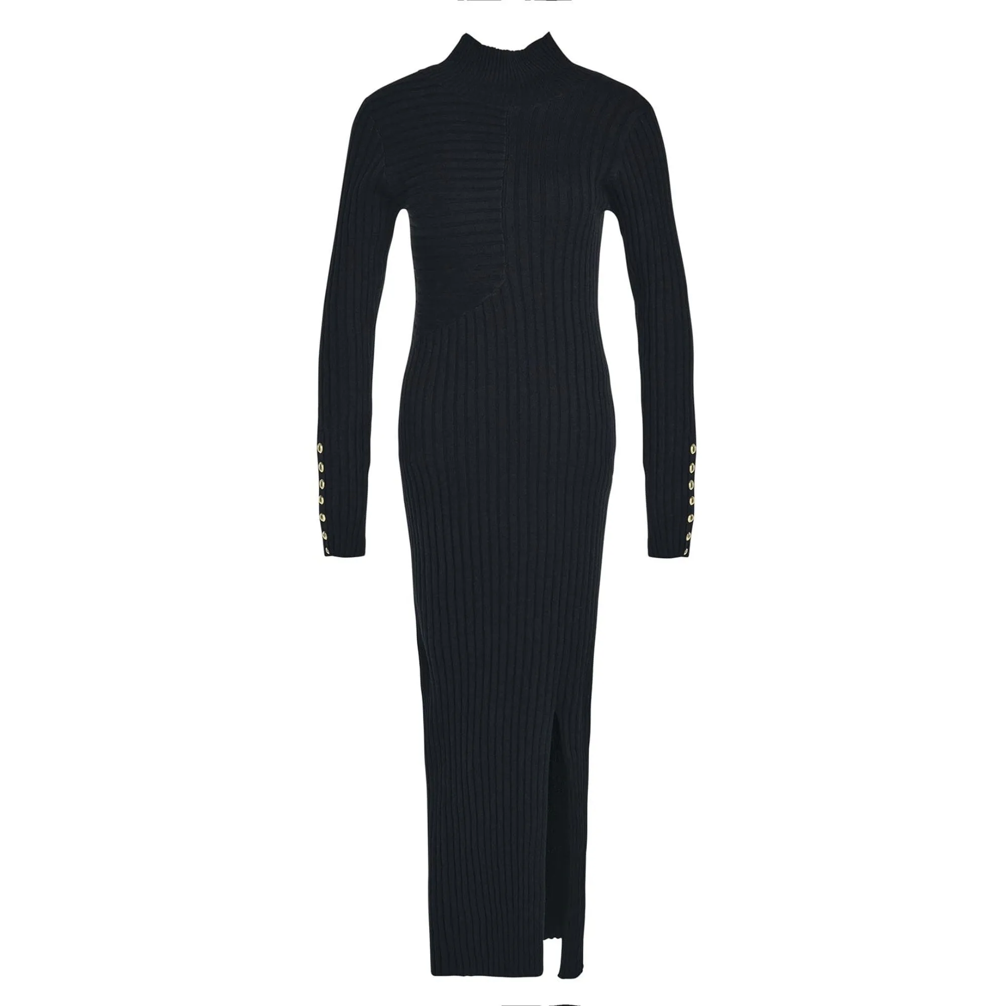 Barbour Bordley Knitted Midi Dress in Black