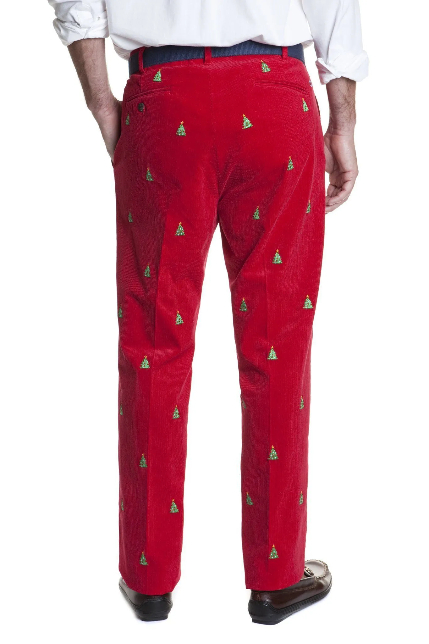 Beachcomber Corduroy Pant Crimson with Christmas Tree