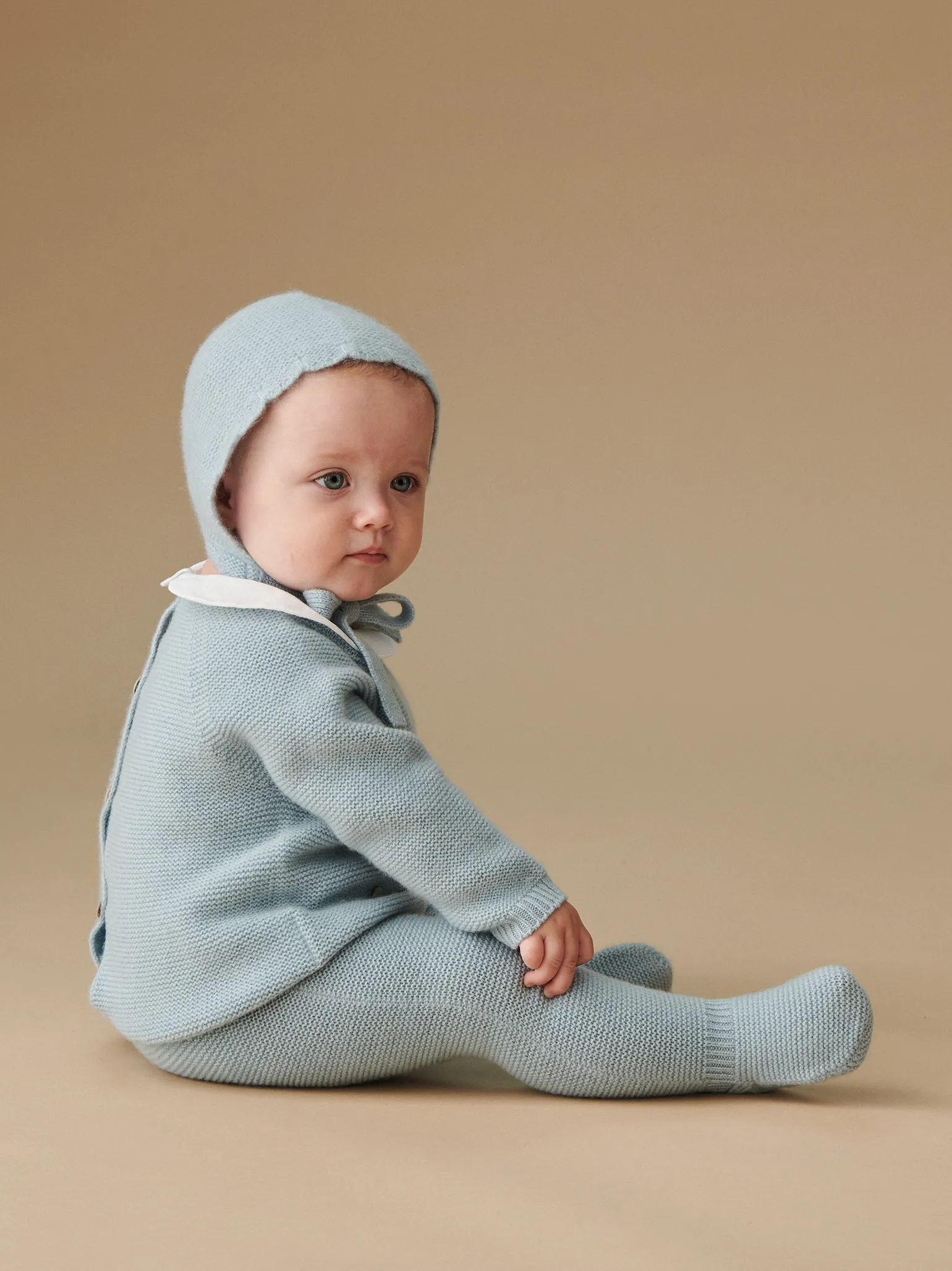 Blue Ramona Cashmere Baby Bonnet