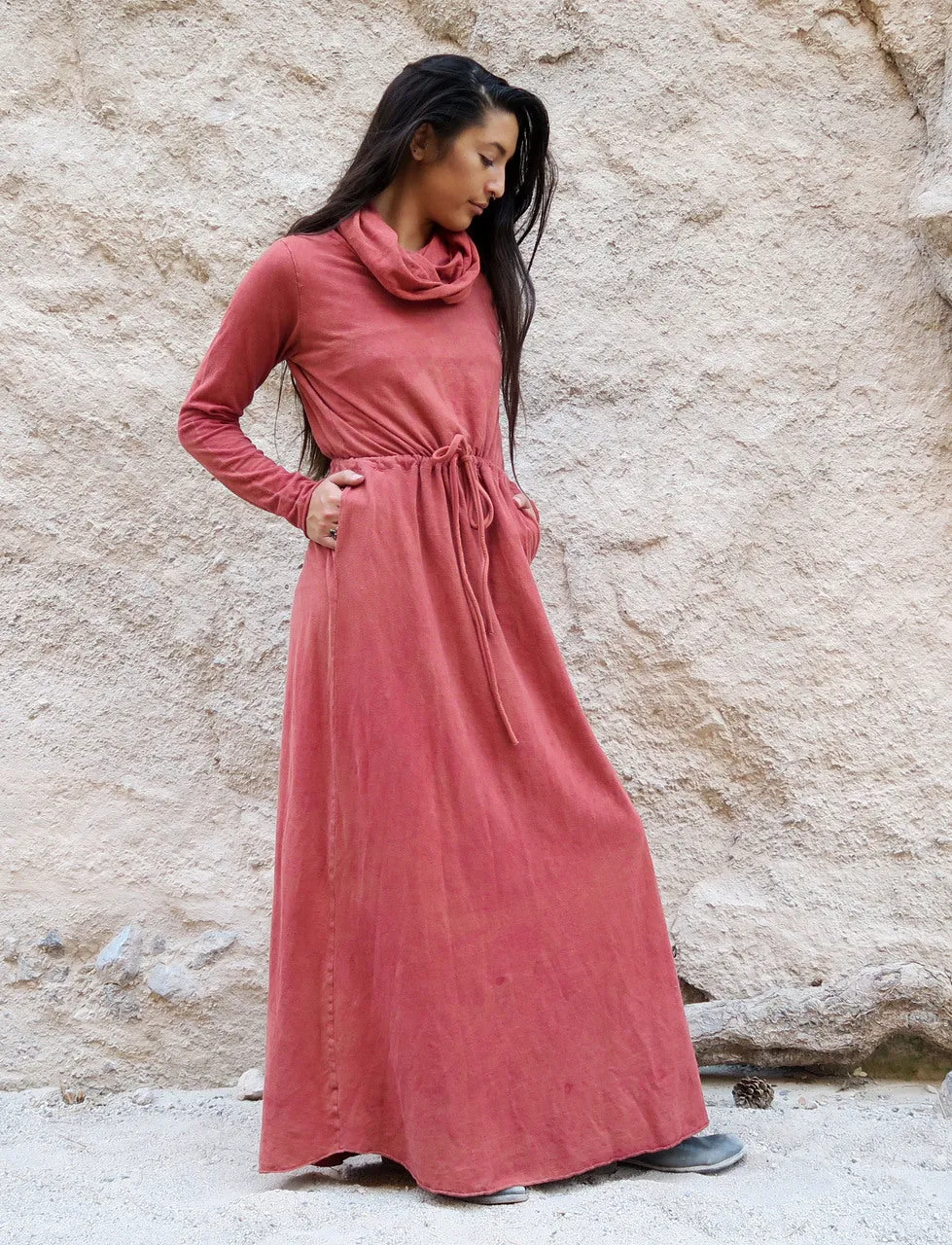 Chunky Cowl Gaia Long Dress