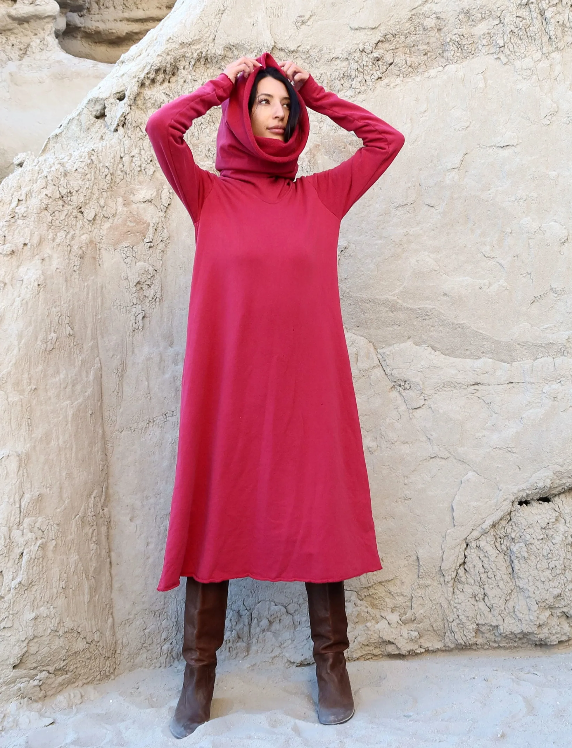 Chunky Cowl Ojai Below Knee Dress