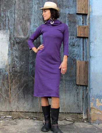 Chunky Cowl Pencil Below Knee Dress