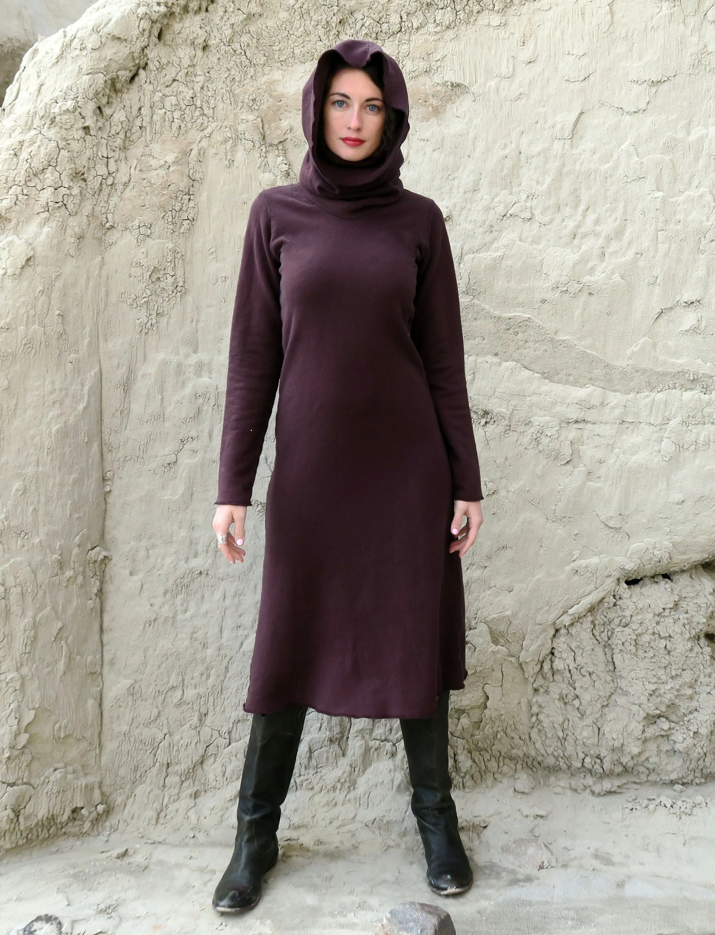 Chunky Cowl Simplicity Below Knee Dress