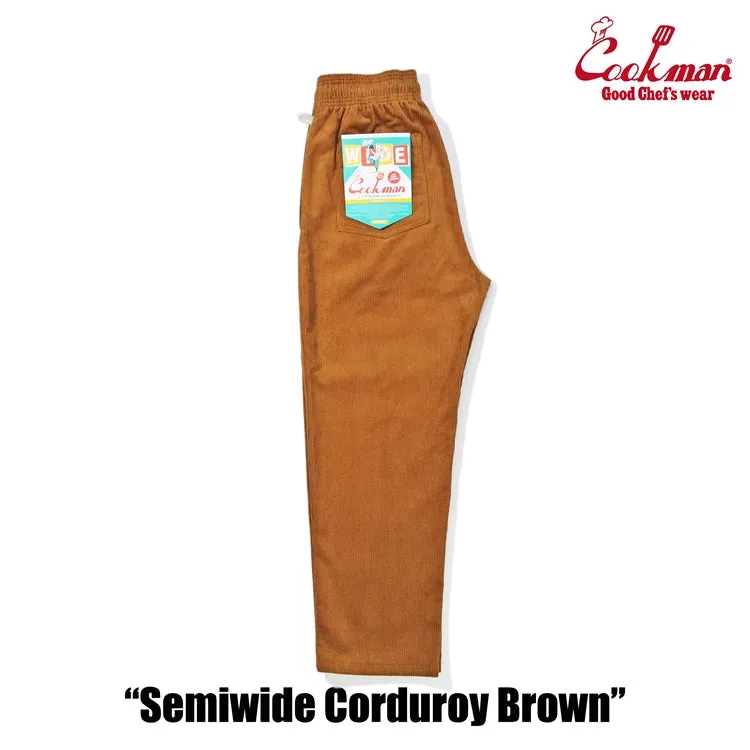 Cookman Chef Pants Semiwide- Corduroy : Brown