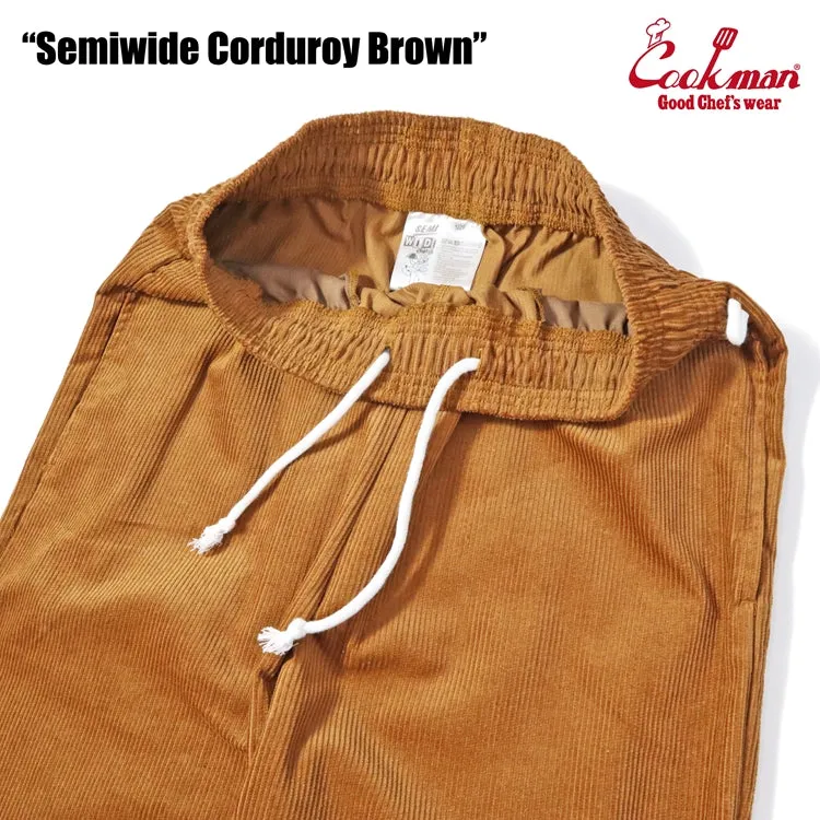 Cookman Chef Pants Semiwide- Corduroy : Brown