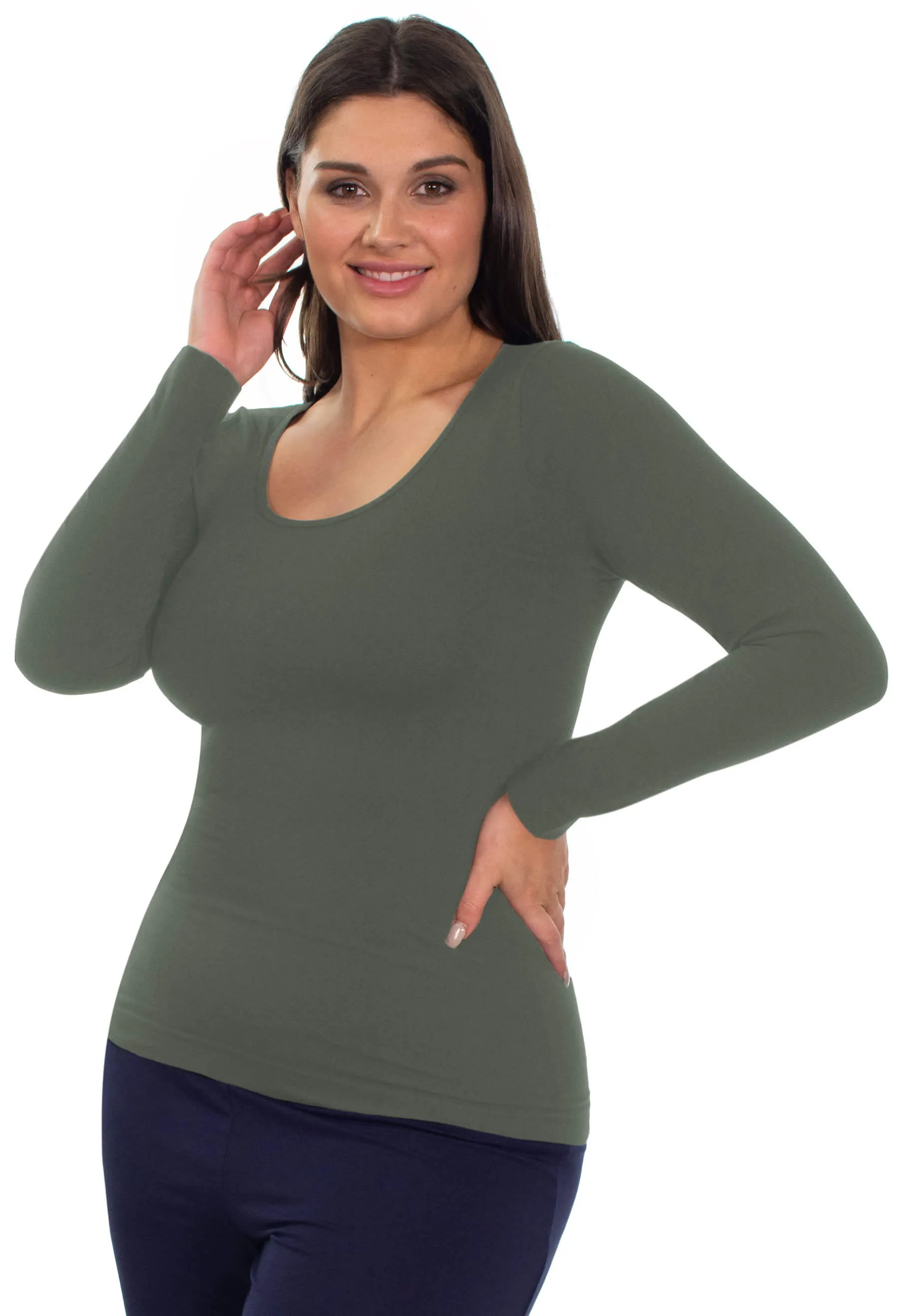 Curvy Bamboo Long Sleeve Top