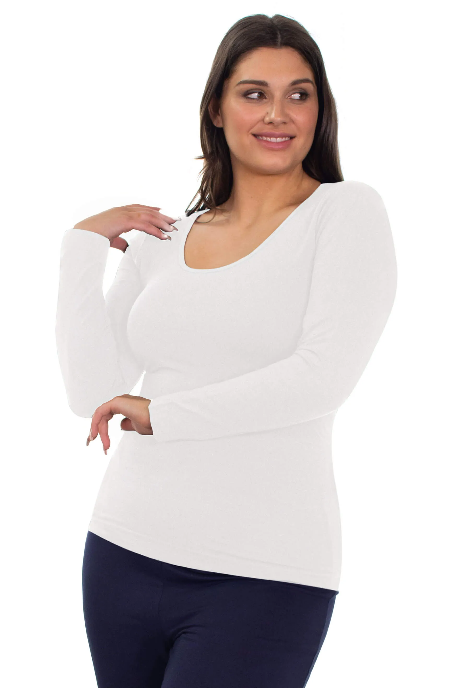 Curvy Bamboo Long Sleeve Top