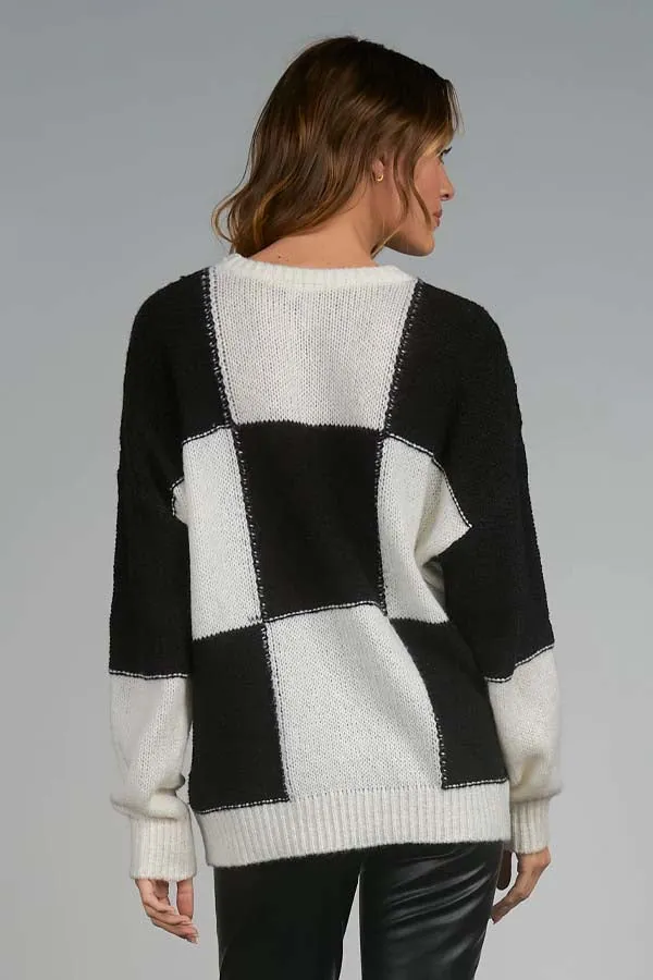 Elan Disco Checkered Sweater