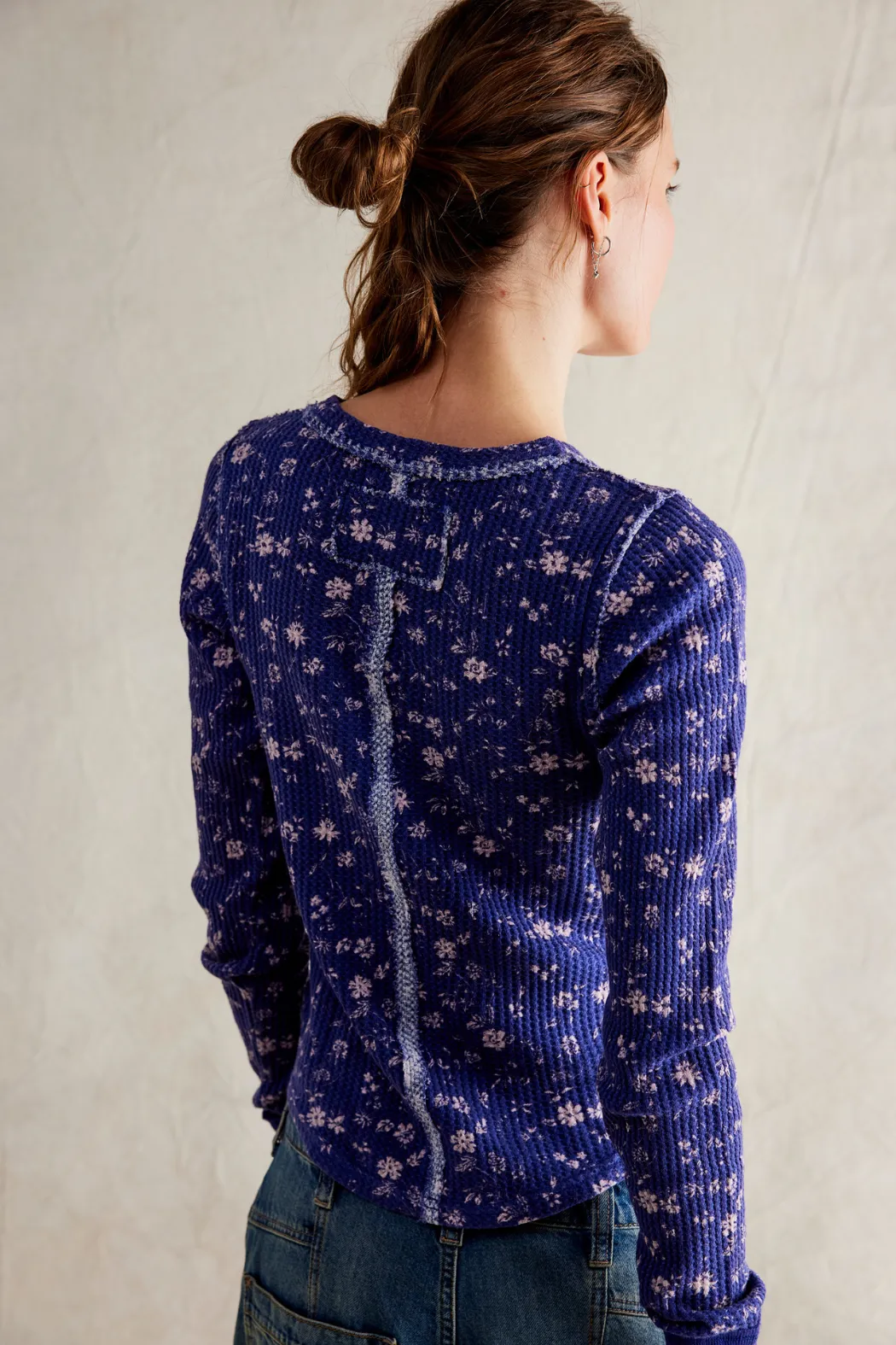 Free People Pretty Little Thermal - Navy Combo