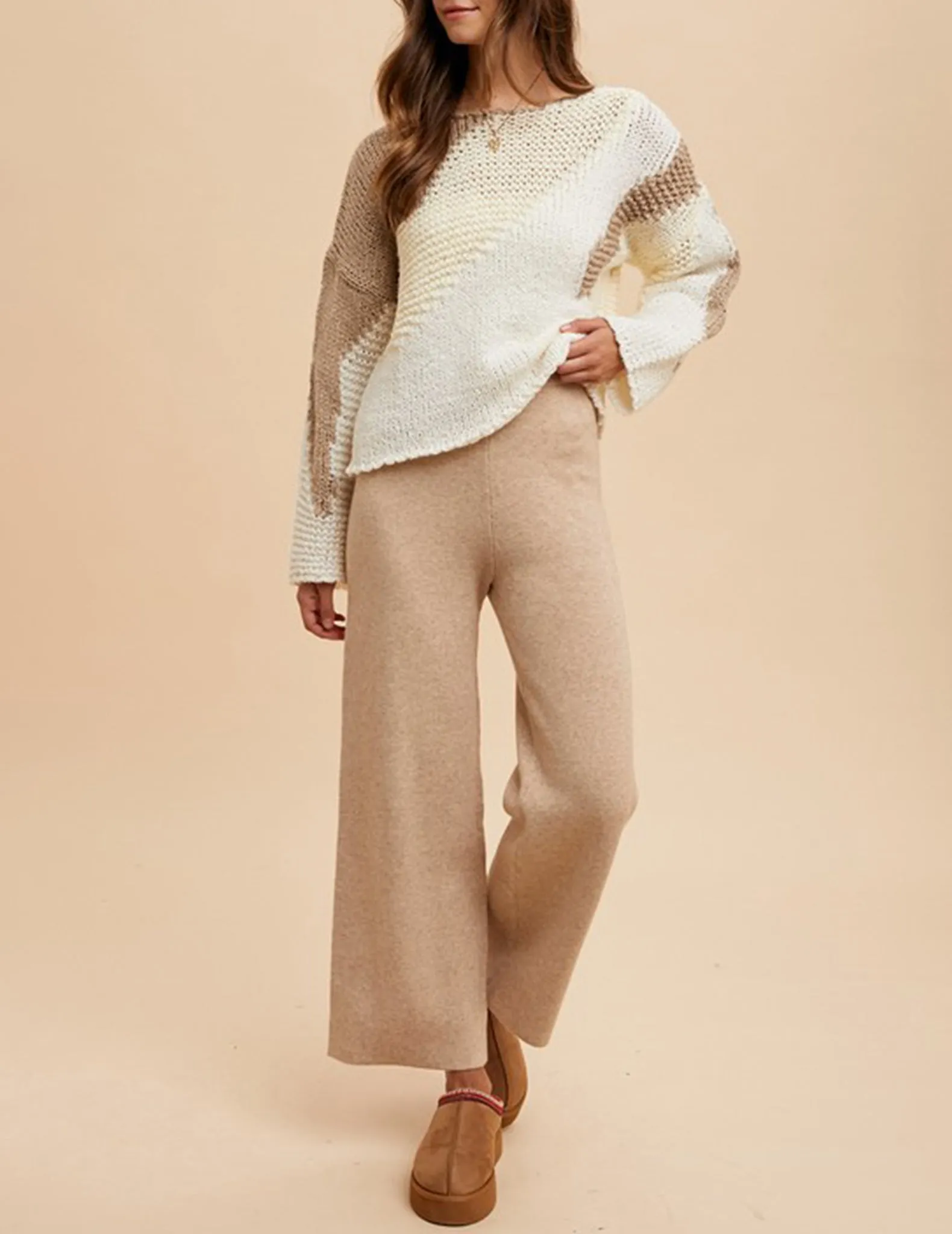 Freja Color Block Multi-Stitch Sweater