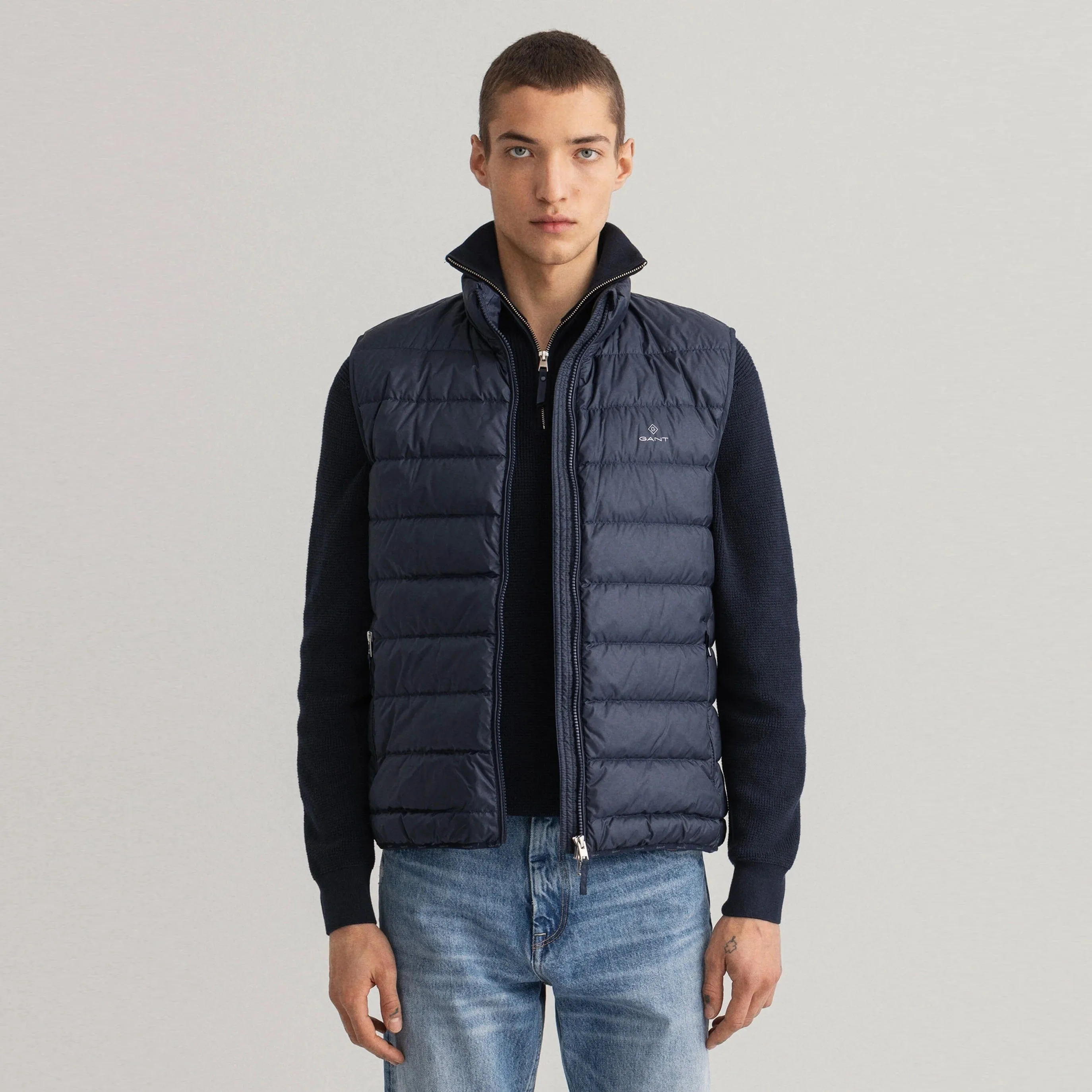 GANT Light Down Gilet Evening Blue