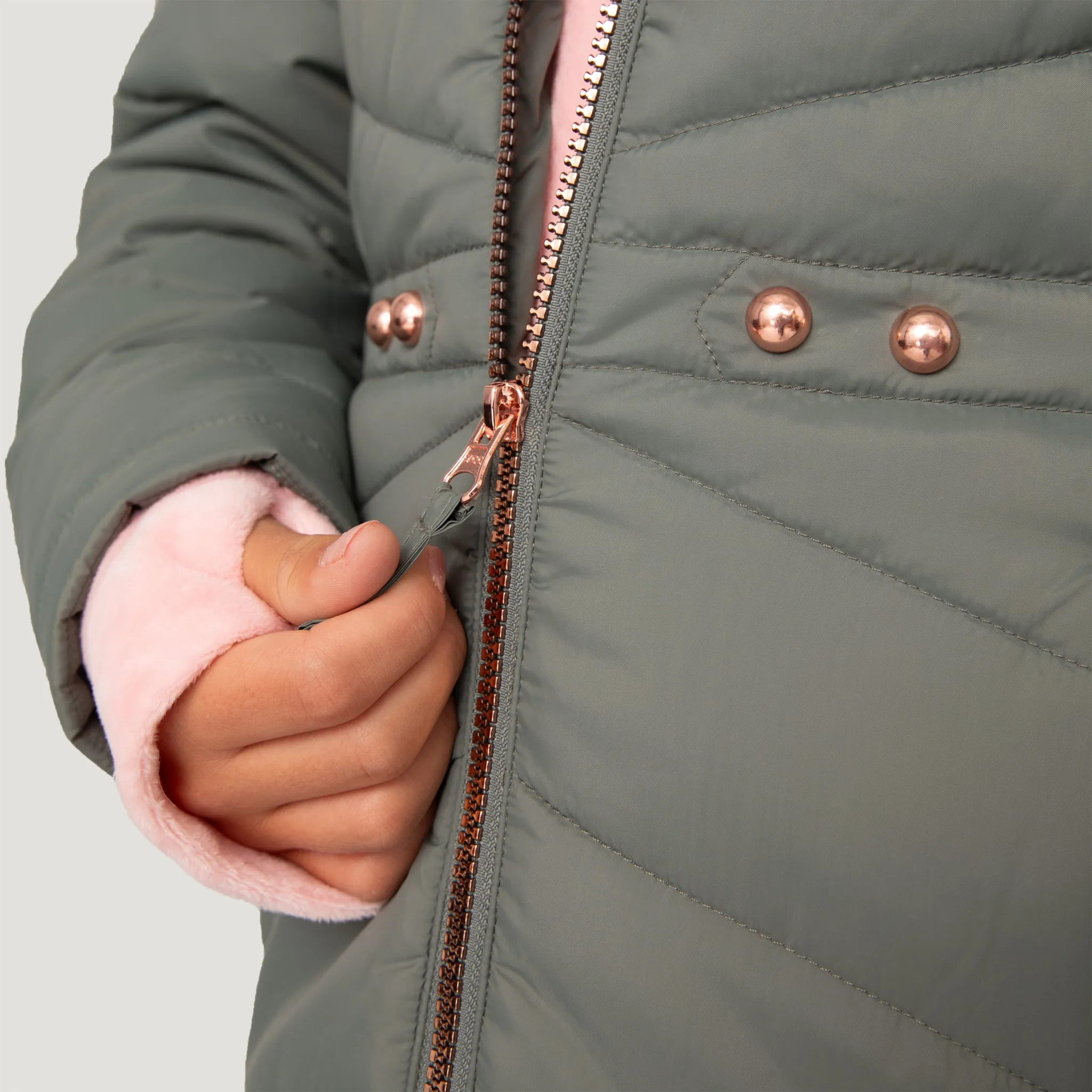 Girls' Bib Puffer Jacket