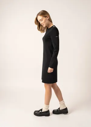 Grande Marée jumper dress - plain, in wool (NOIR)