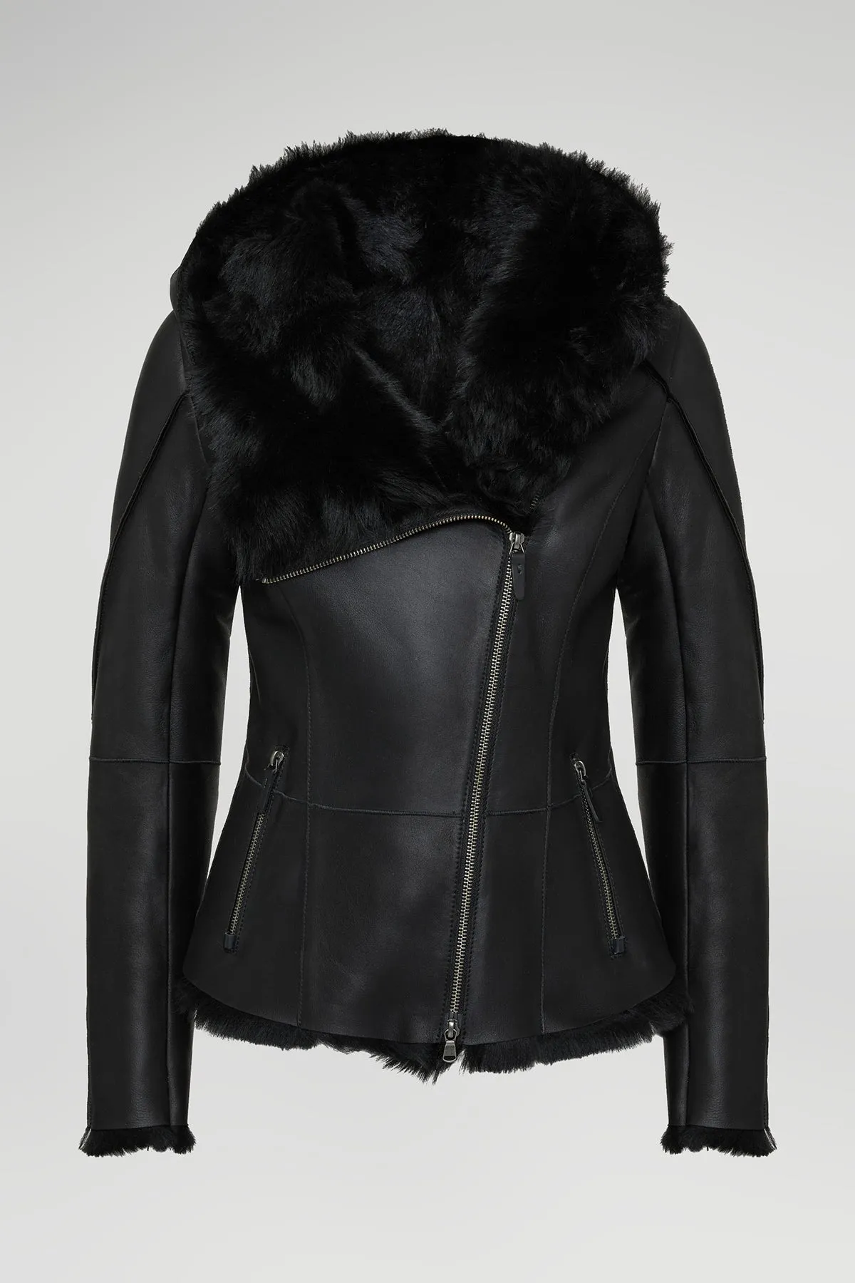 Hazel - Black Shearling Jacket