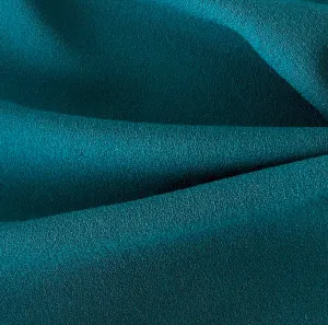 High-End Arabian Teal Selvedged Wool Crepe (Made in Italy)