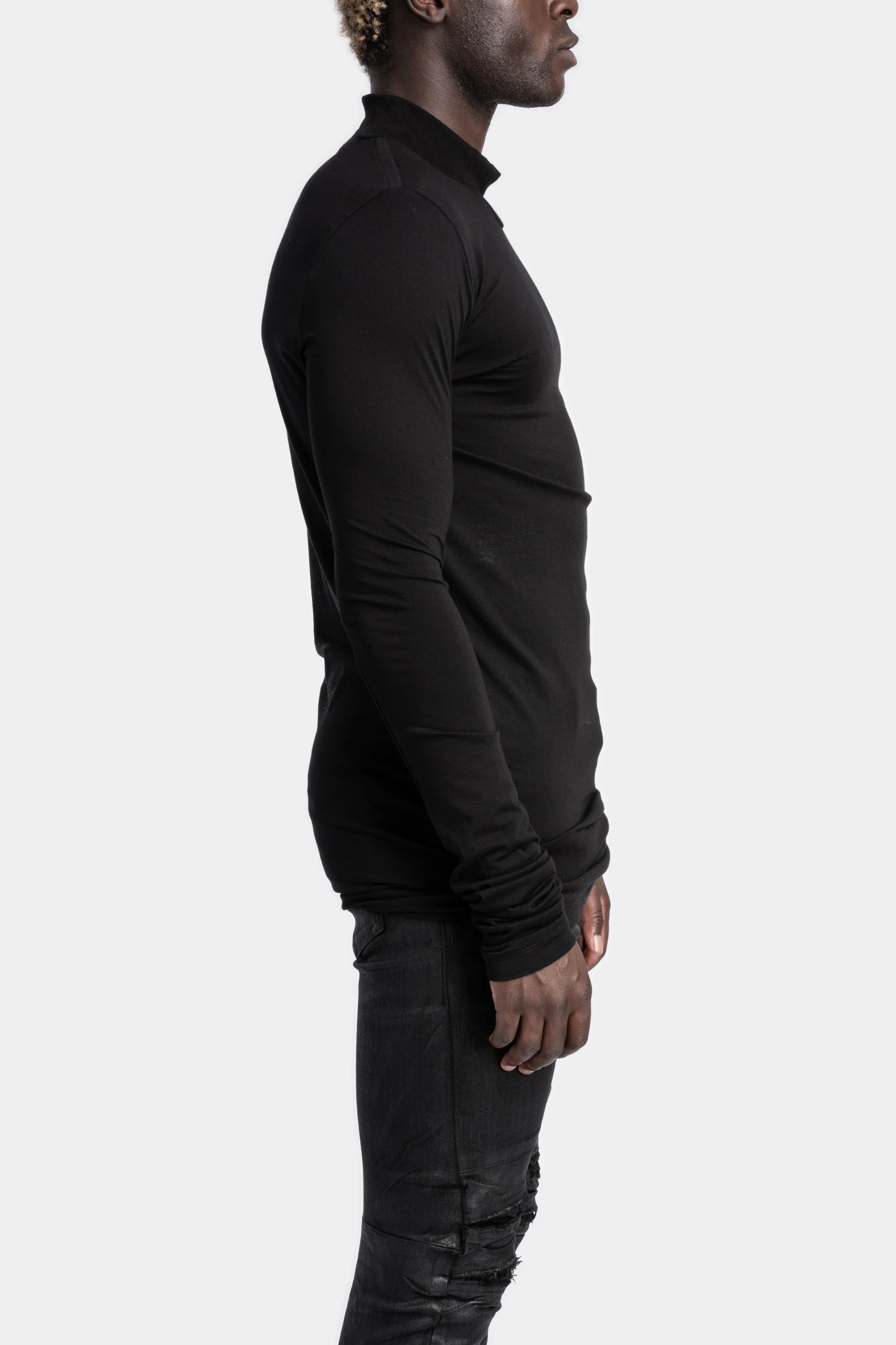 High neck long sleeve tee