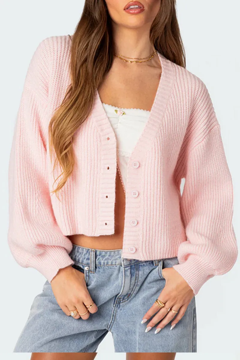 HWS1269 Bold Statement Cropped Cardigan