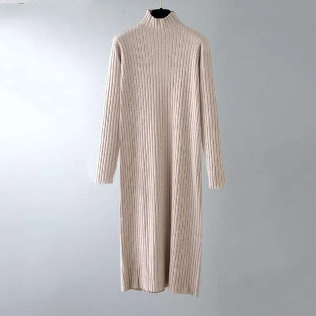 Jenna Solid Knitted Cotton Dress