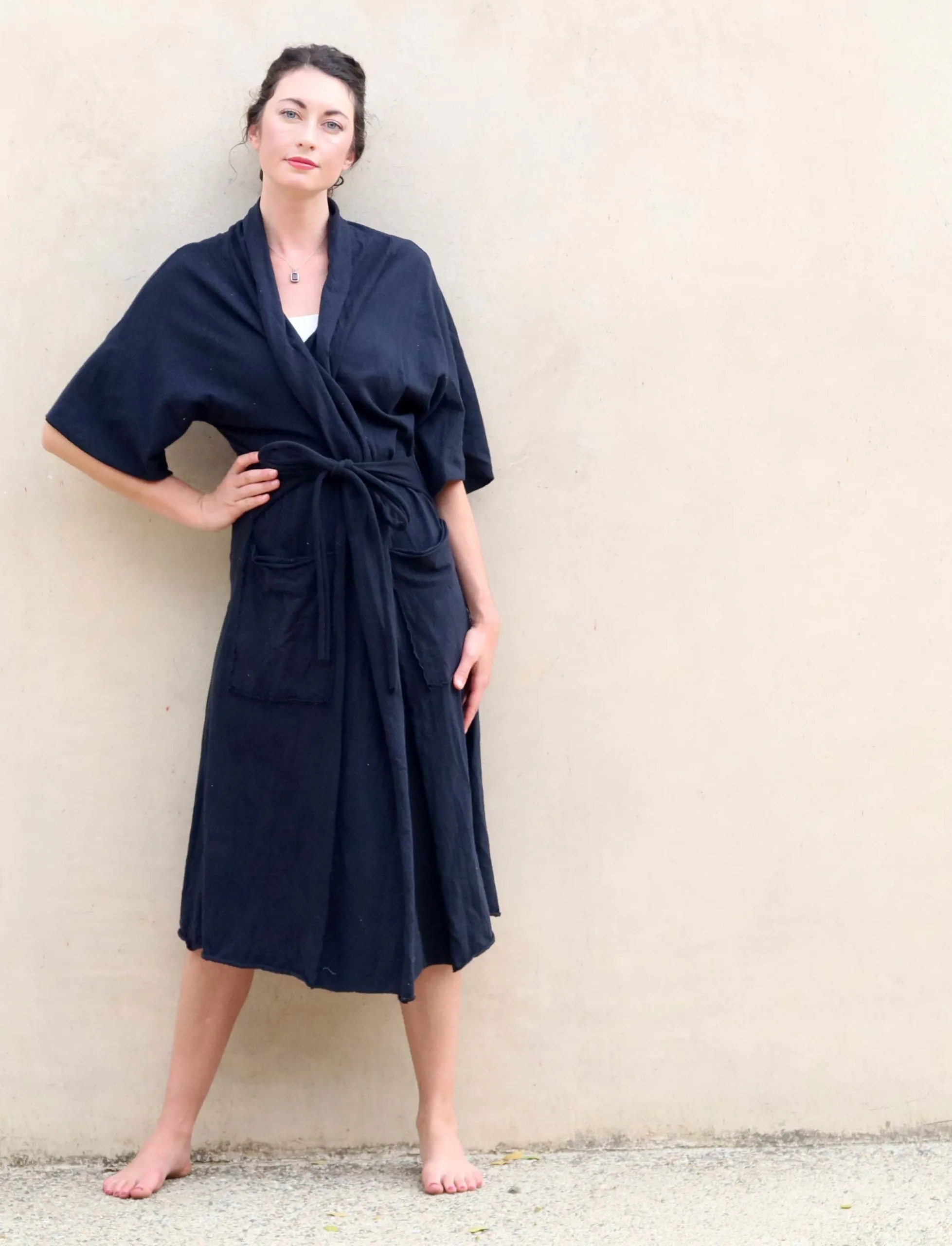 Kimono Belted Below Knee Jacket