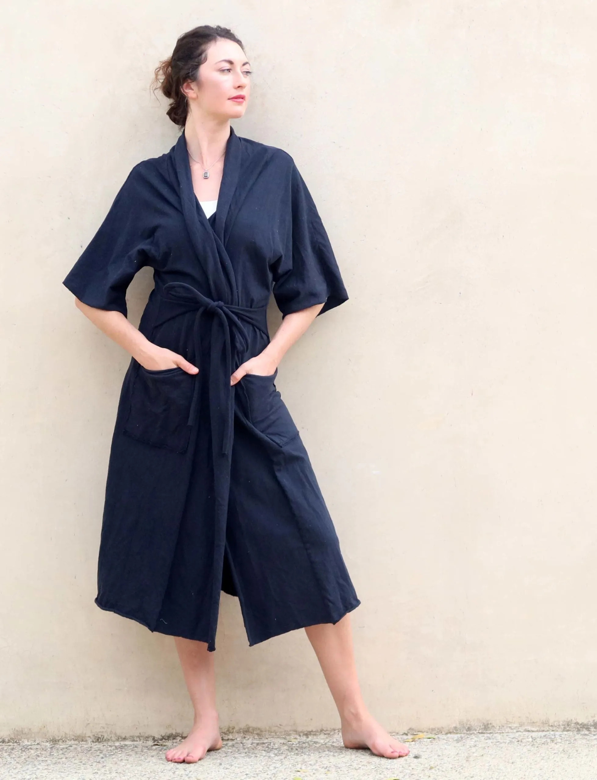 Kimono Belted Below Knee Jacket