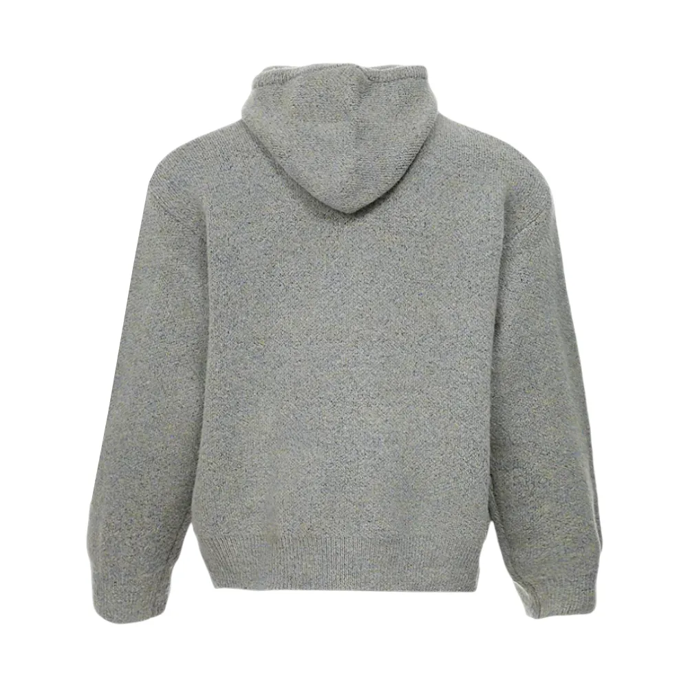 Marled yarn zip up hoodie sweater