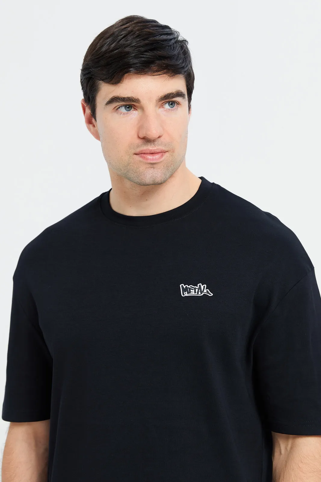 Men Black Soft Touch Oversize T-Shirt