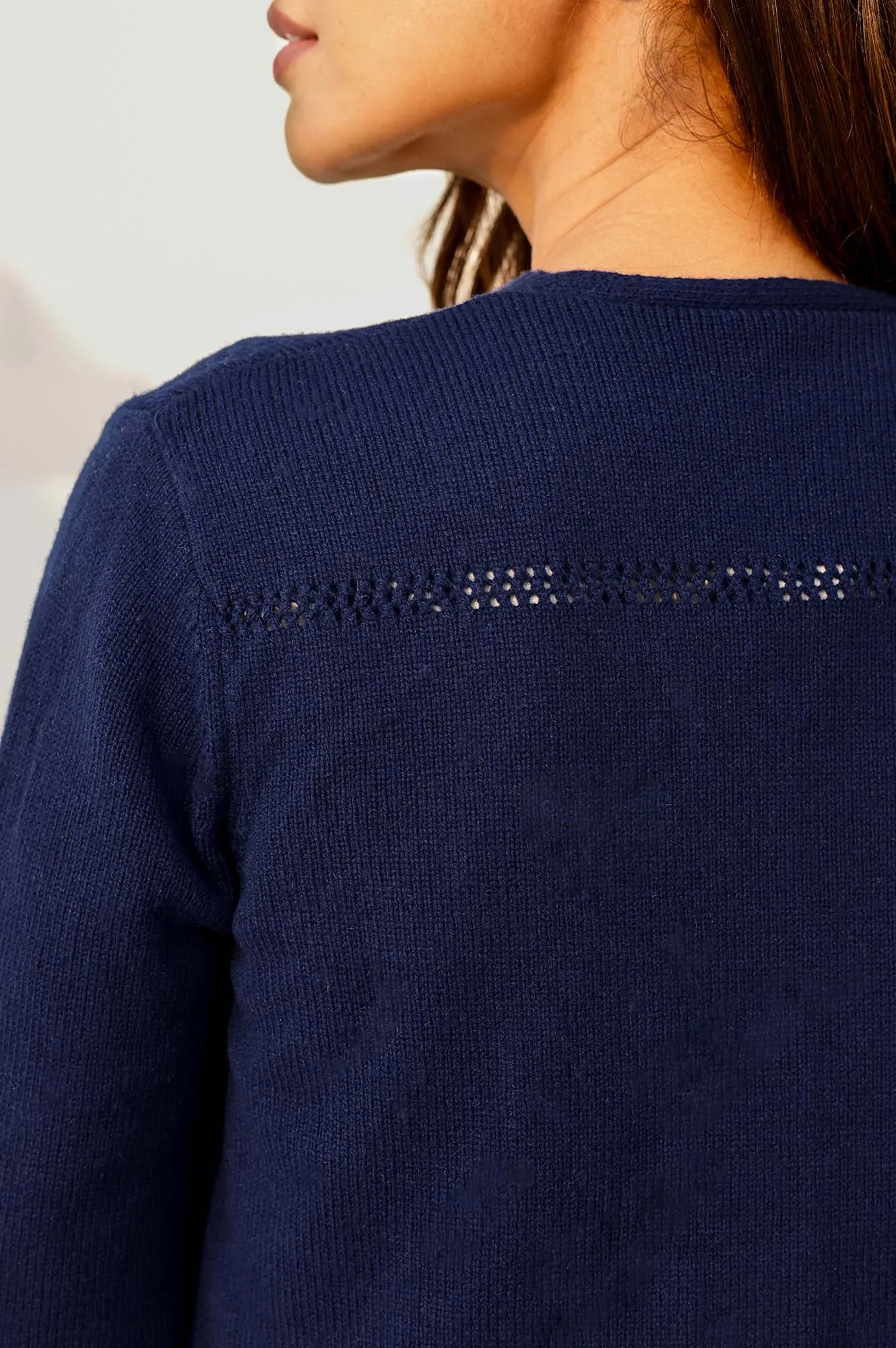 Merino Wool Edge To Edge Cardigan | Navy