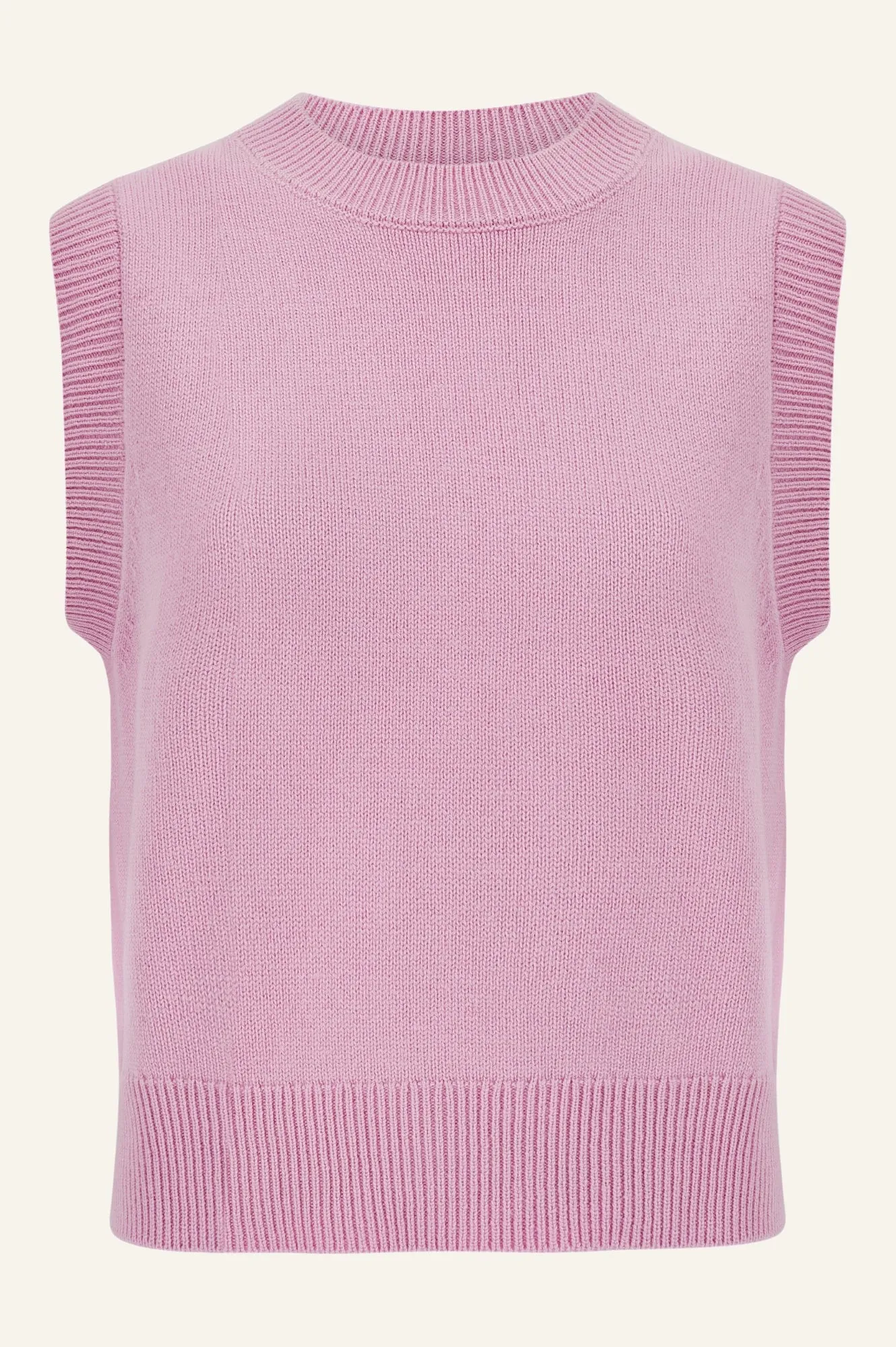 Merino Wool Knitted Short Tank | Pink