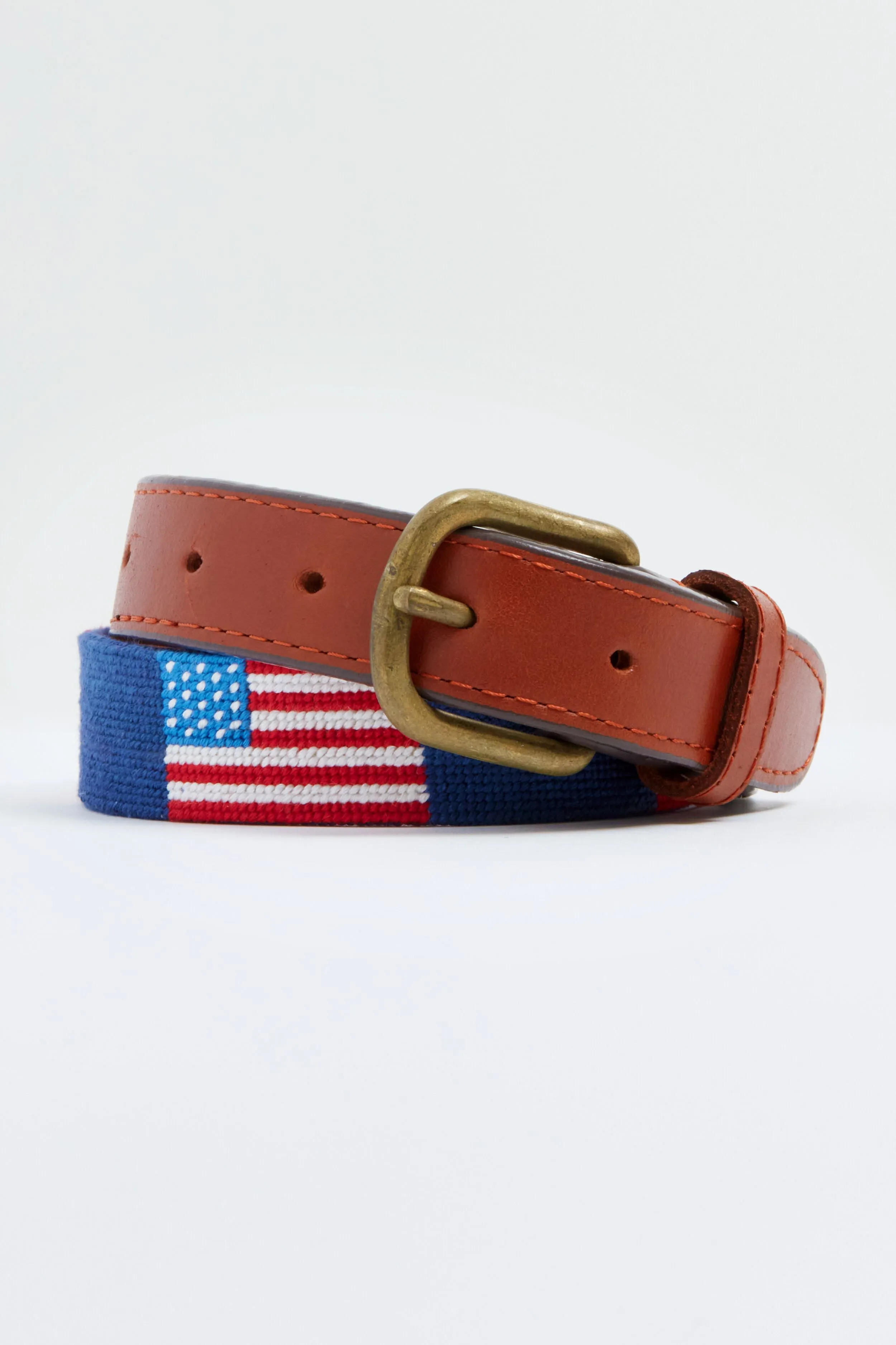 Navy American Flag Needlepoint Childrens Belt