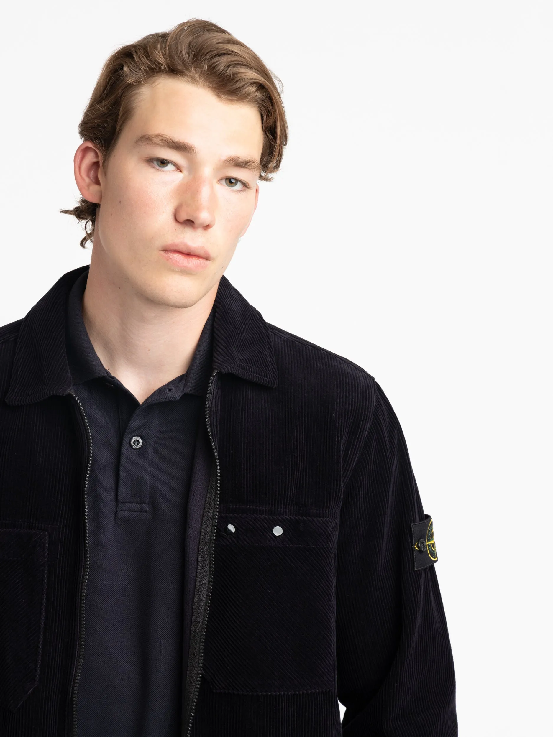 Navy Full Zip Corduroy Jacket