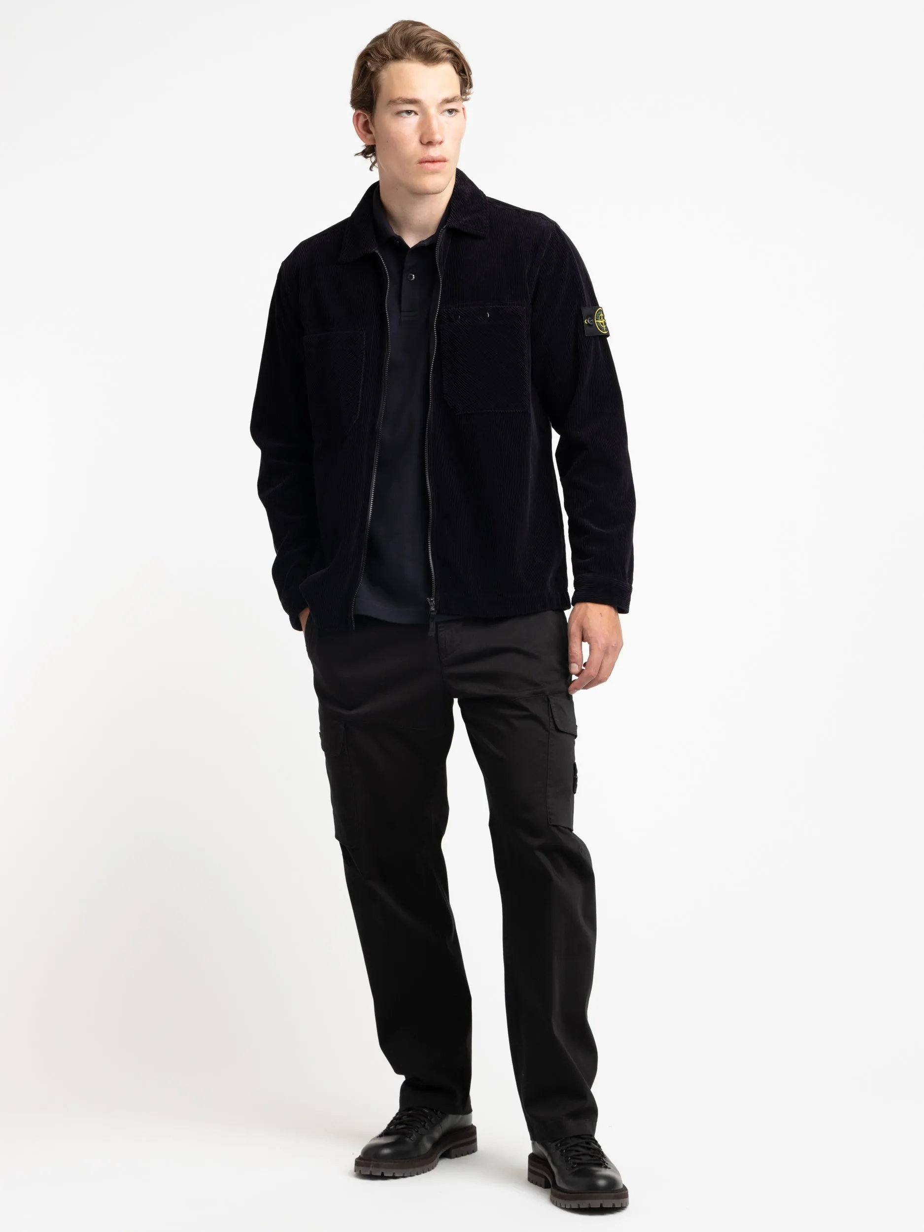 Navy Full Zip Corduroy Jacket