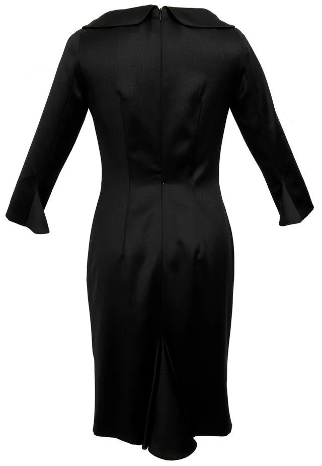 Outsider pleat pencil dress merino wool in black *Last few pieces left!*