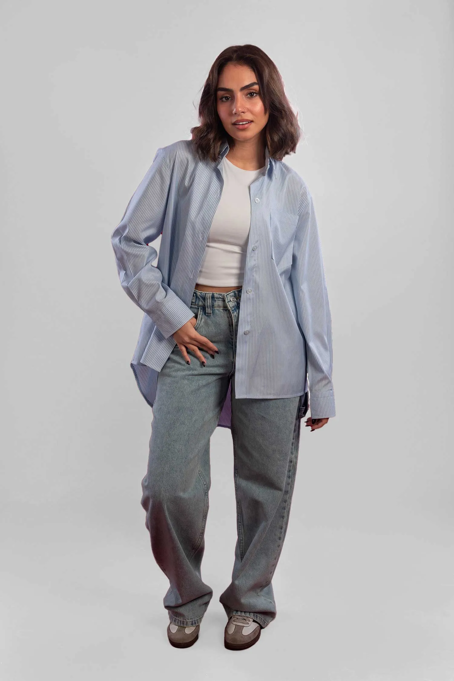 Oversized High-Low Hem Shirt - Mitcha Label