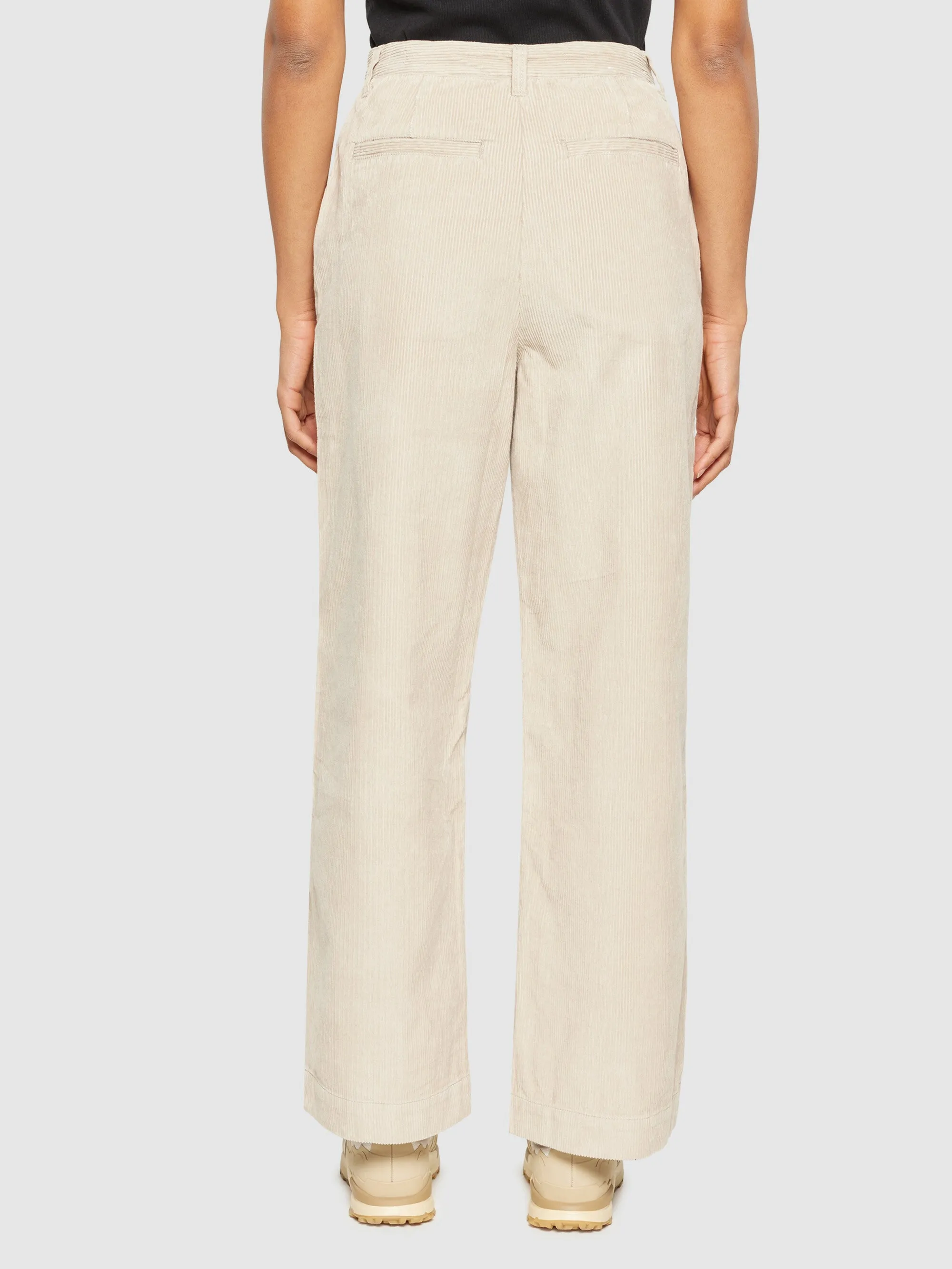 POSEY wide high-rise irregular corduroy pant - GOTS/Vegan - Light feather gray