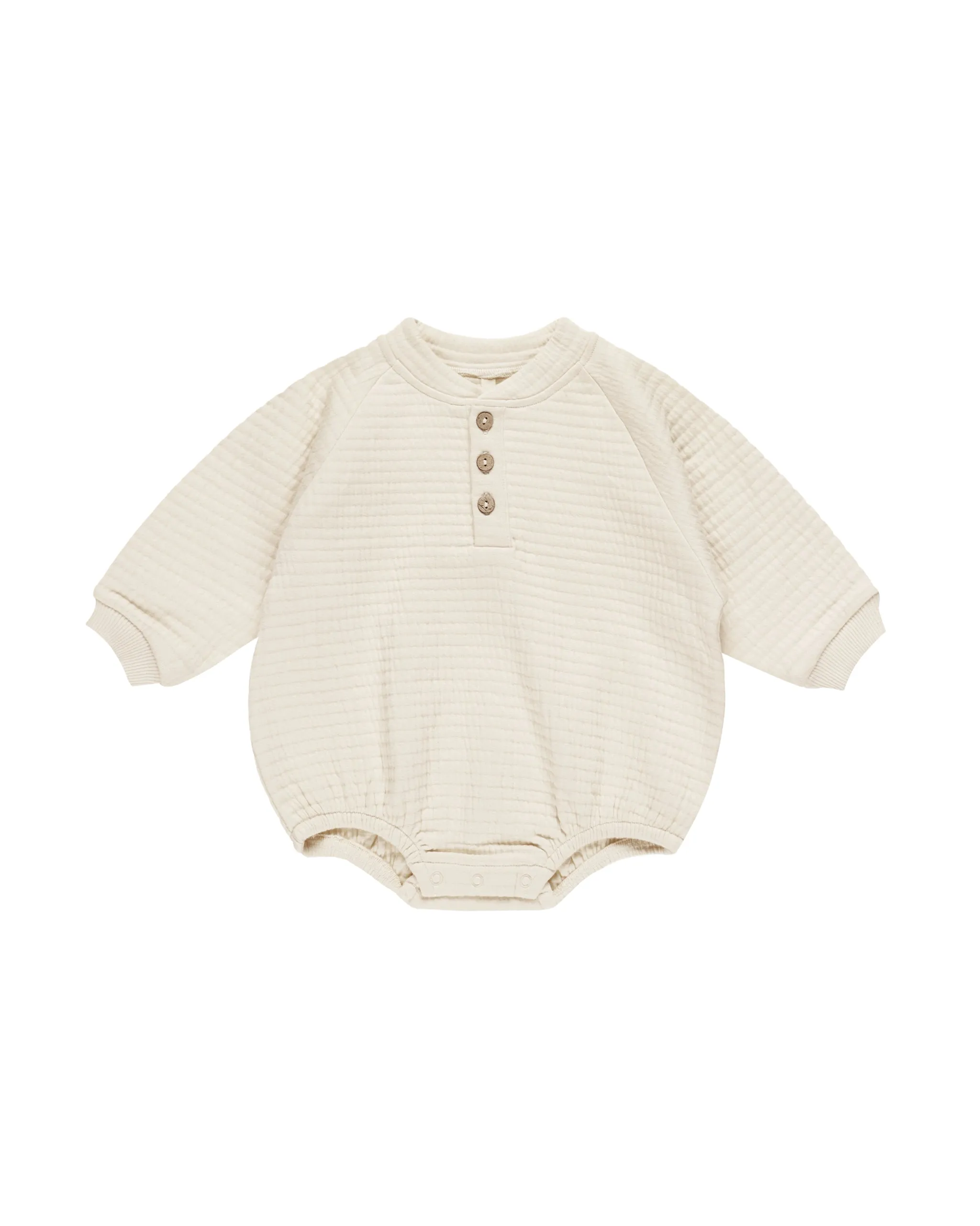 Quincy Mae - Henley Bubble Romper (Natural)