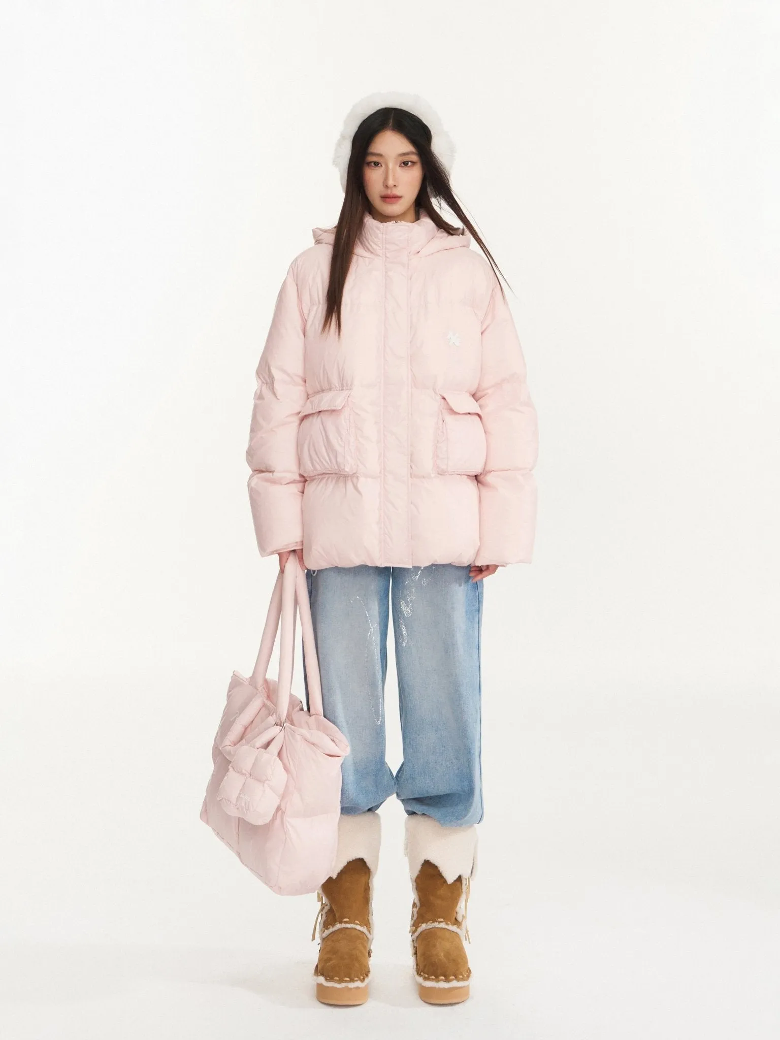 Space Down Jacket In Pink