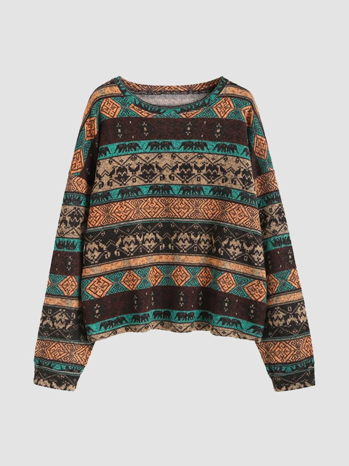 Tribal Pattern Knit Sweater