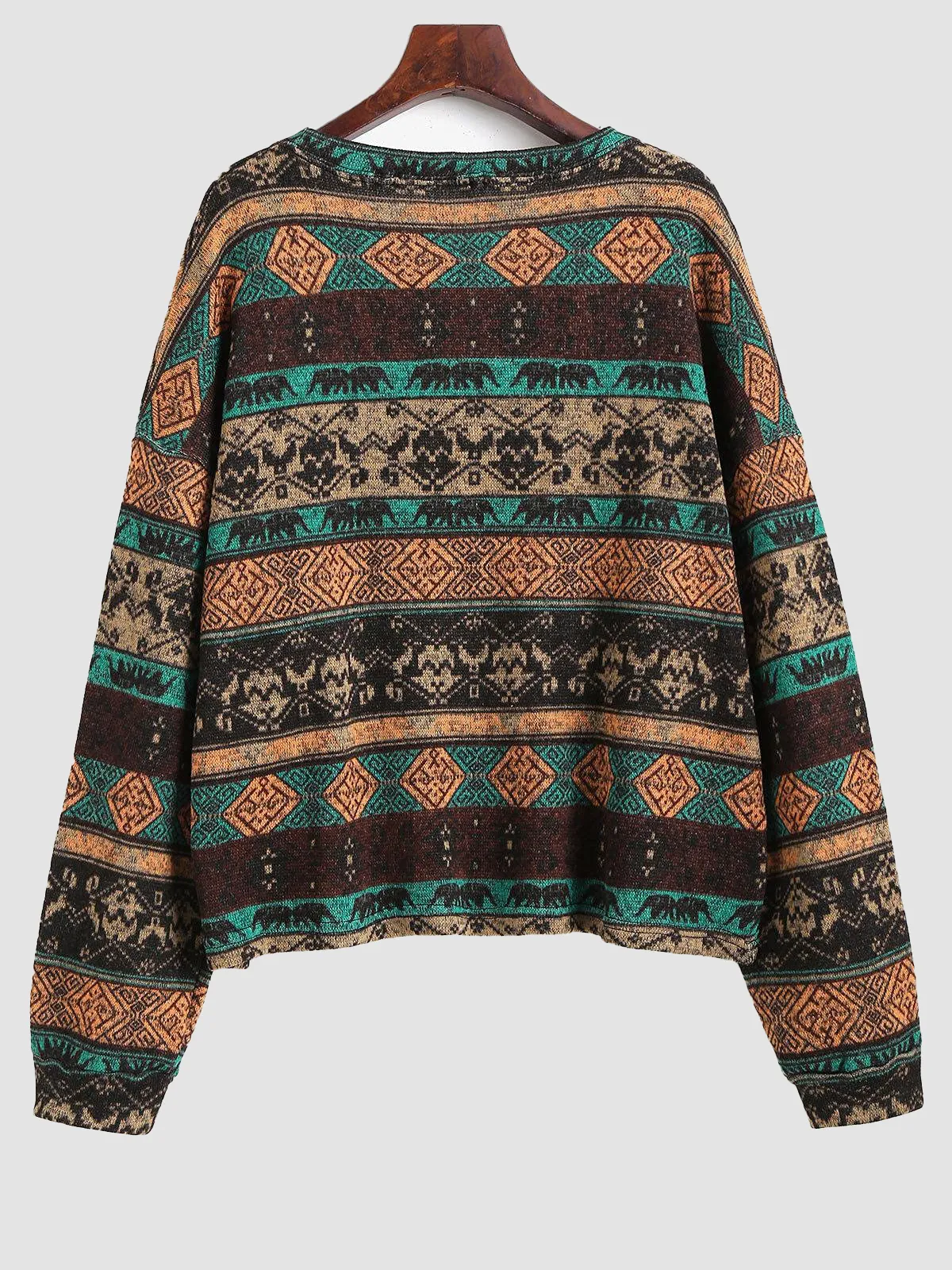 Tribal Pattern Knit Sweater