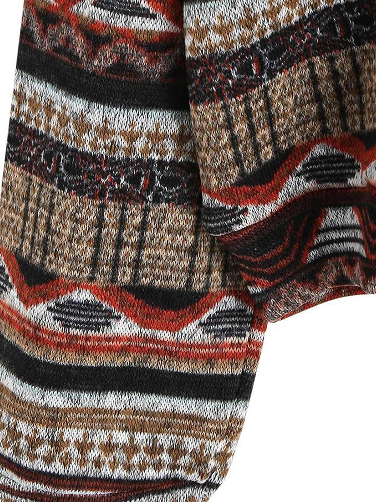 Tribal Pattern Knit Sweater