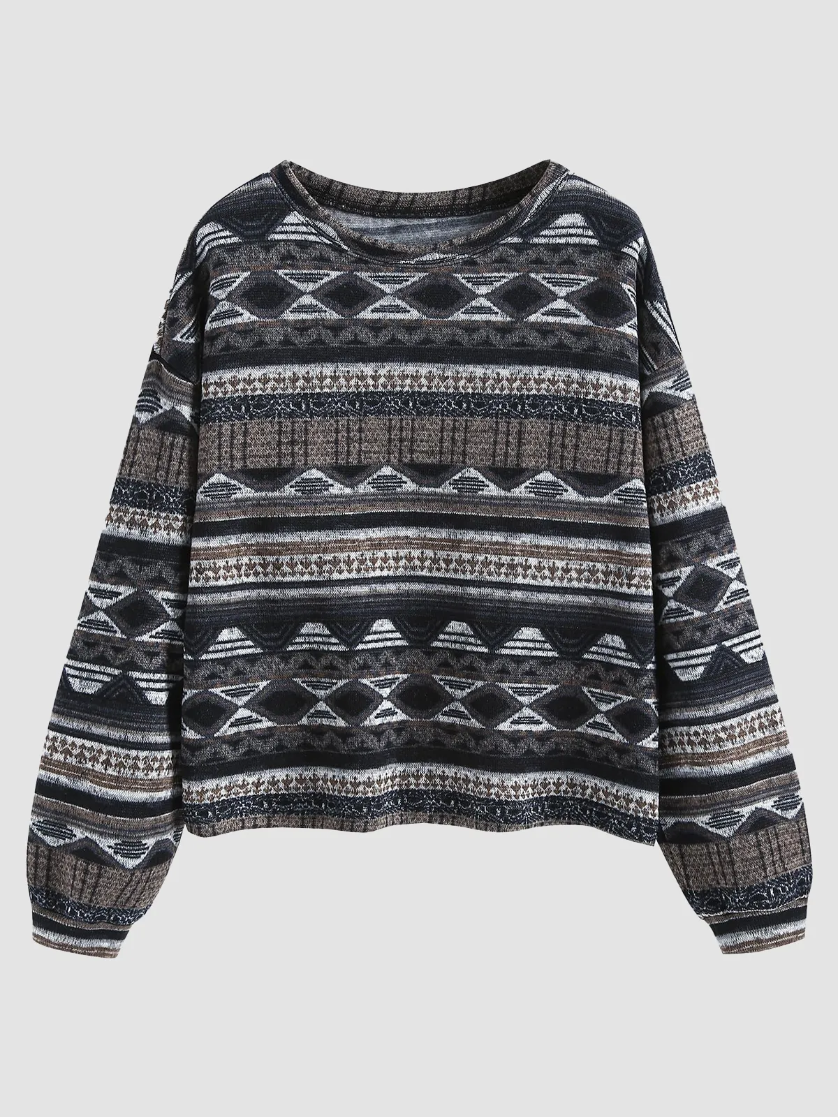 Tribal Pattern Knit Sweater