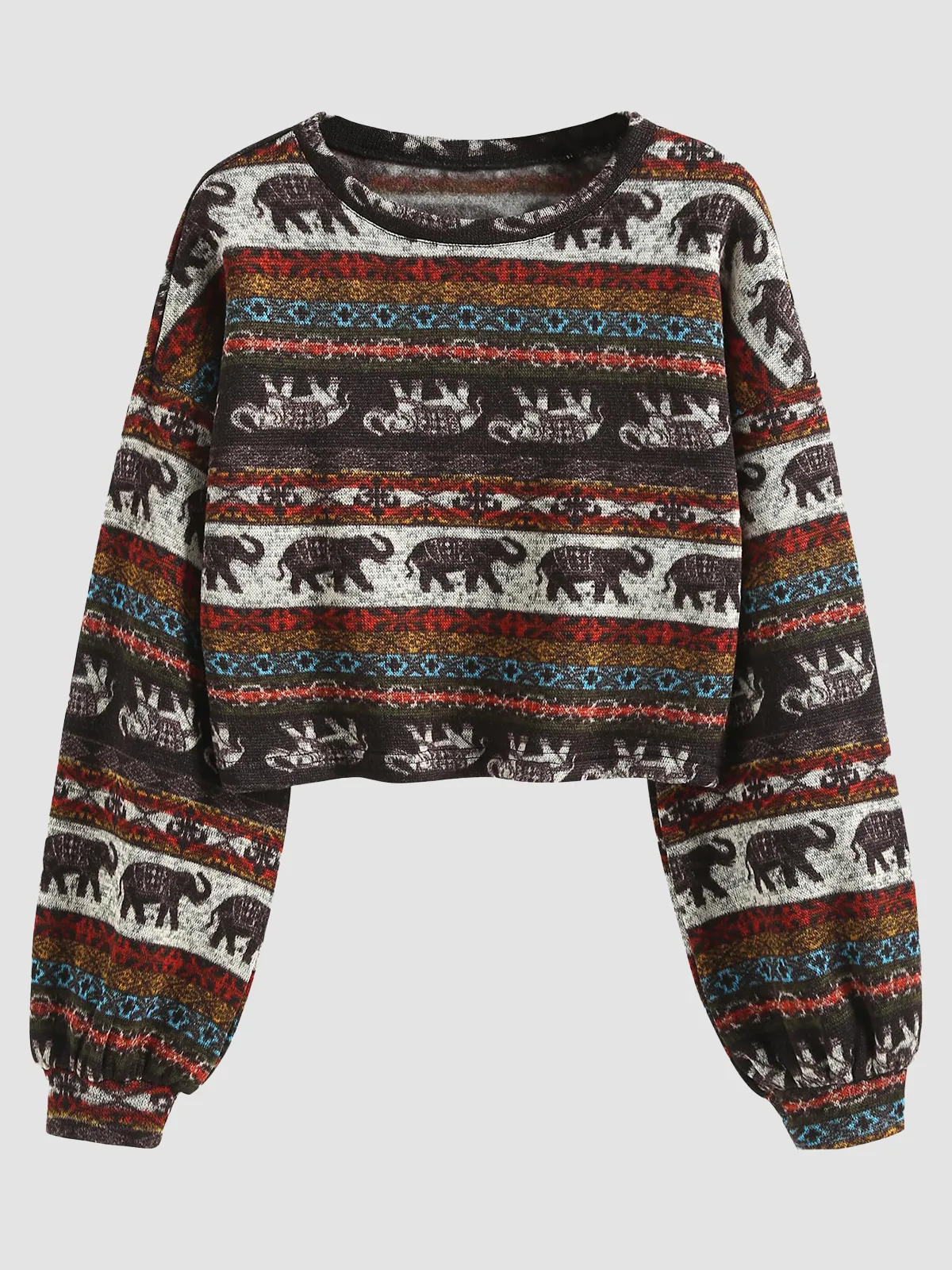 Tribal Pattern Knit Sweater