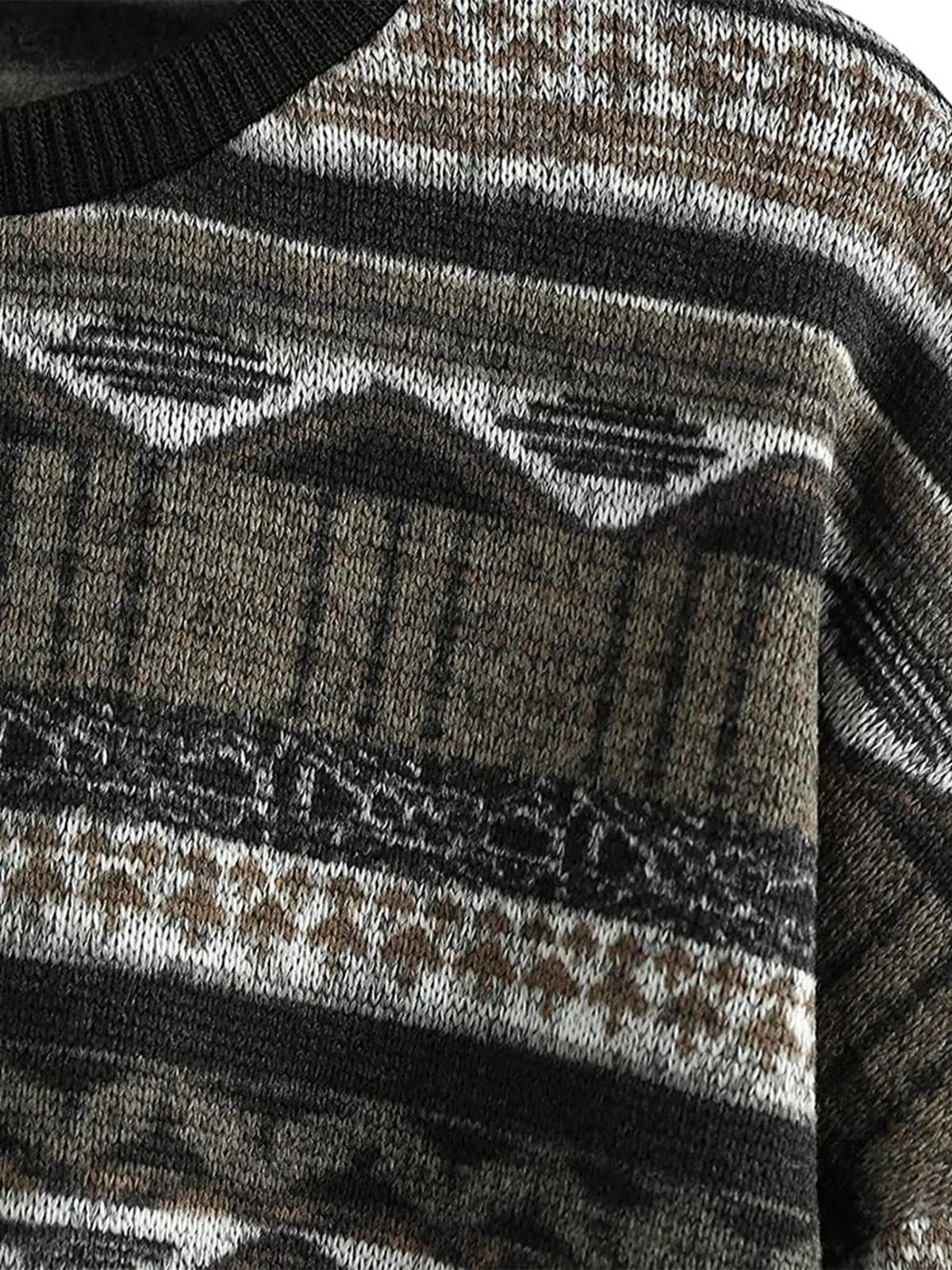 Tribal Pattern Knit Sweater