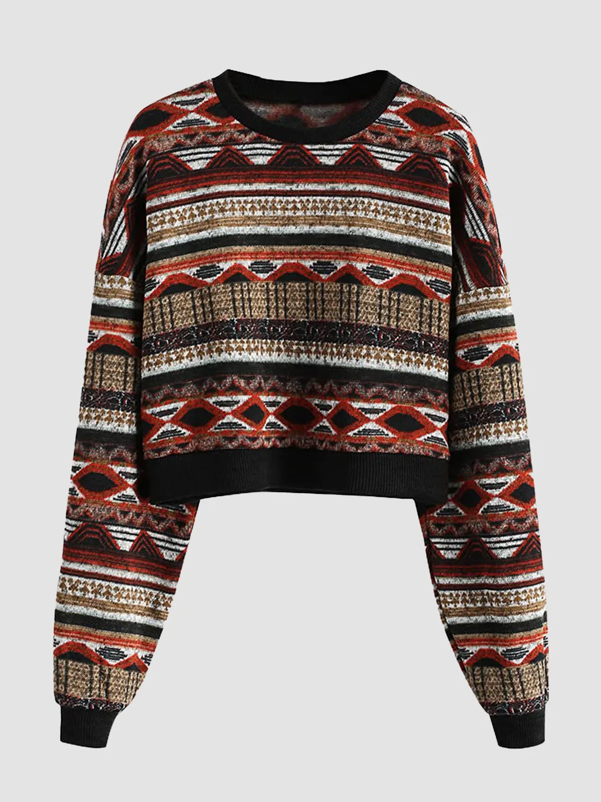 Tribal Pattern Knit Sweater