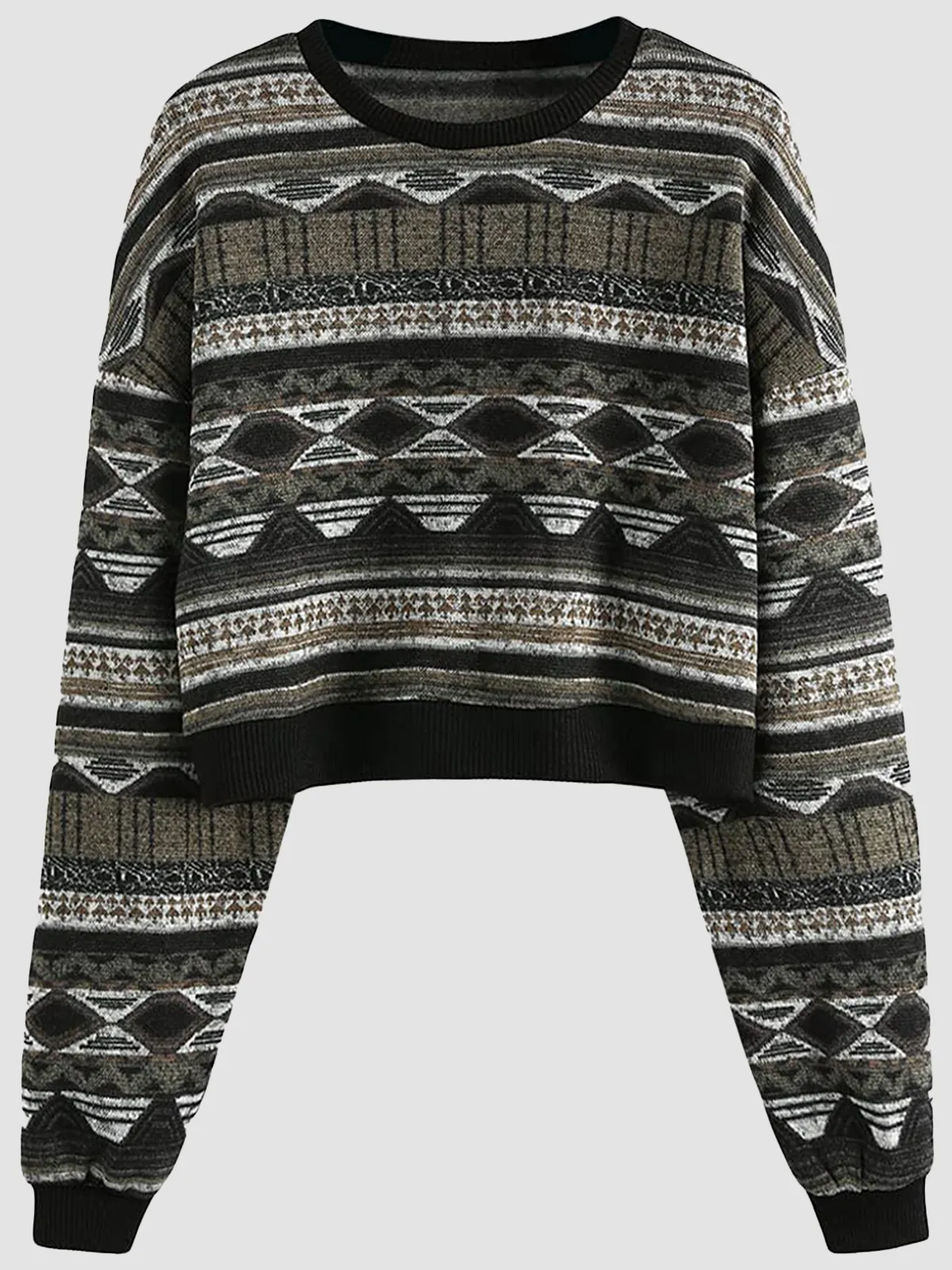 Tribal Pattern Knit Sweater