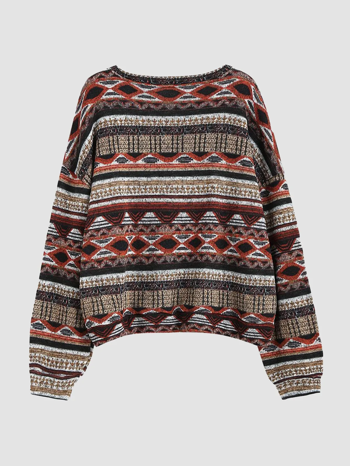 Tribal Pattern Knit Sweater