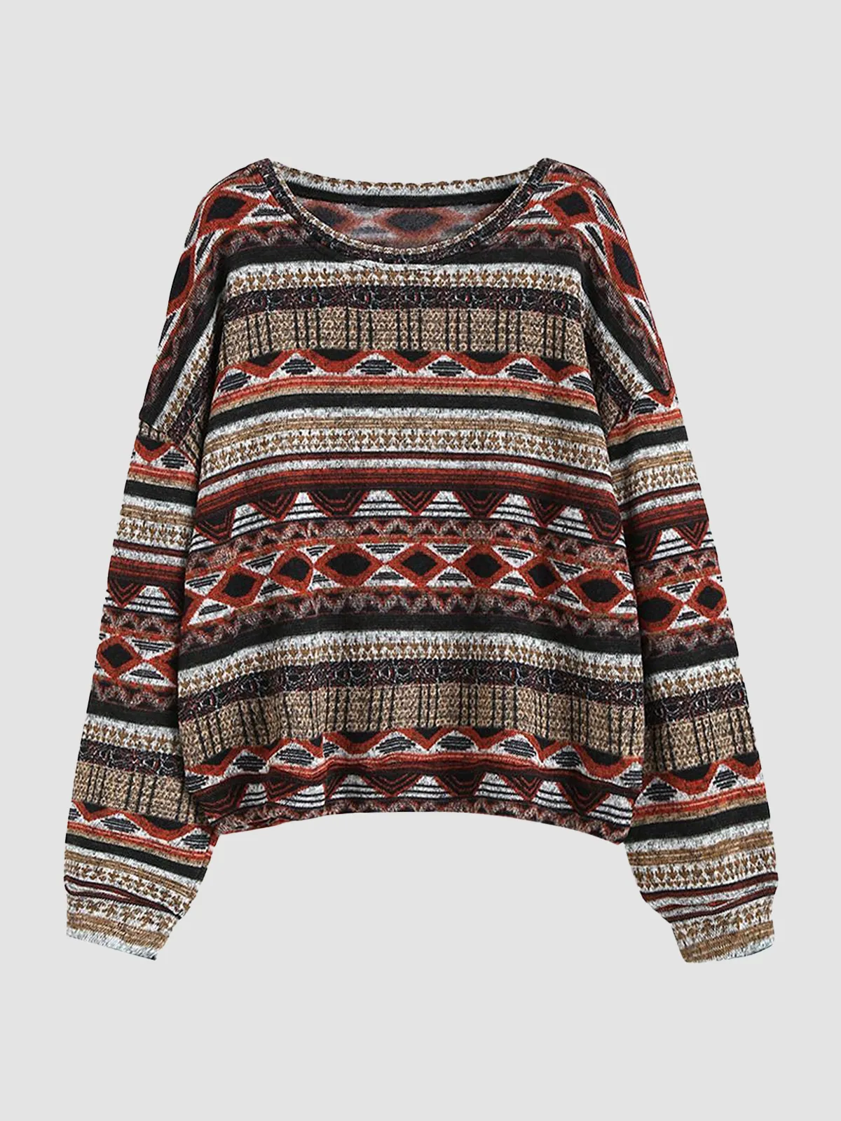 Tribal Pattern Knit Sweater