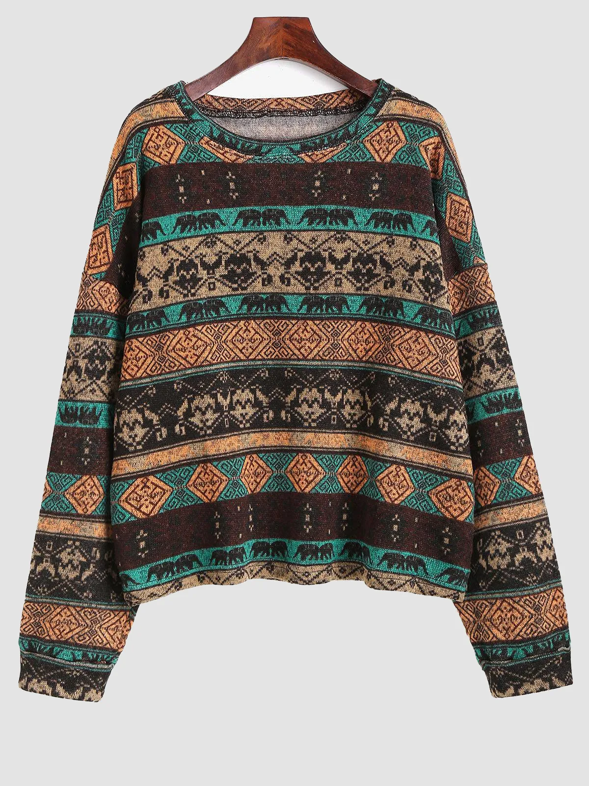 Tribal Pattern Knit Sweater